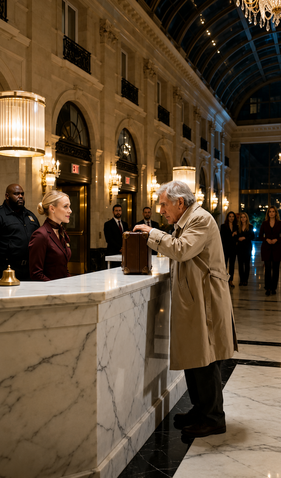 The Receptionist Tried To Throw Out The Poor Old Man… Until His Suitcase Proved He Owned The Entire Hotel