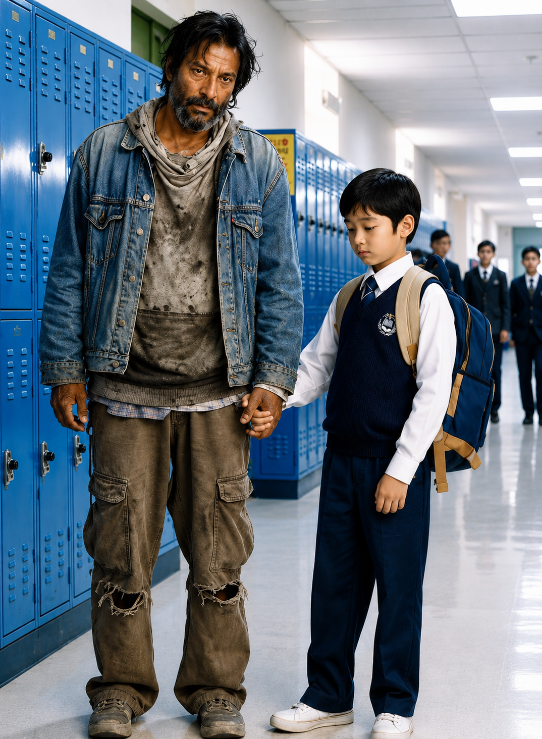 Everyone Stared When The Homeless Man Walked Into The Private School Holding A Little Boy’s Hand… But The Papers In His Coat Changed Everything