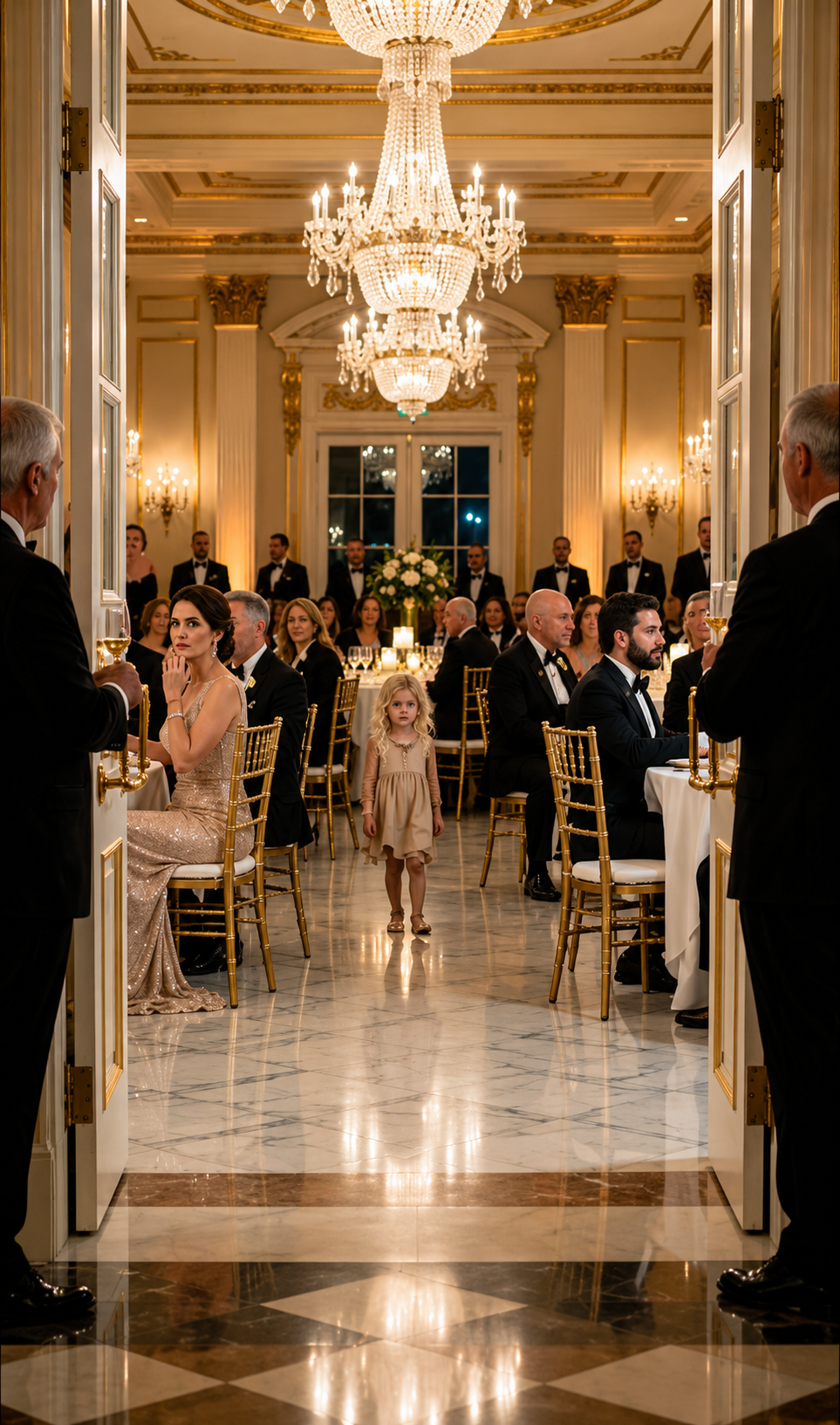A Dirty Barefoot Girl Walked Into The Millionaire’s Banquet… But The Locket Around Her Neck Made The Old Man Fall Silent