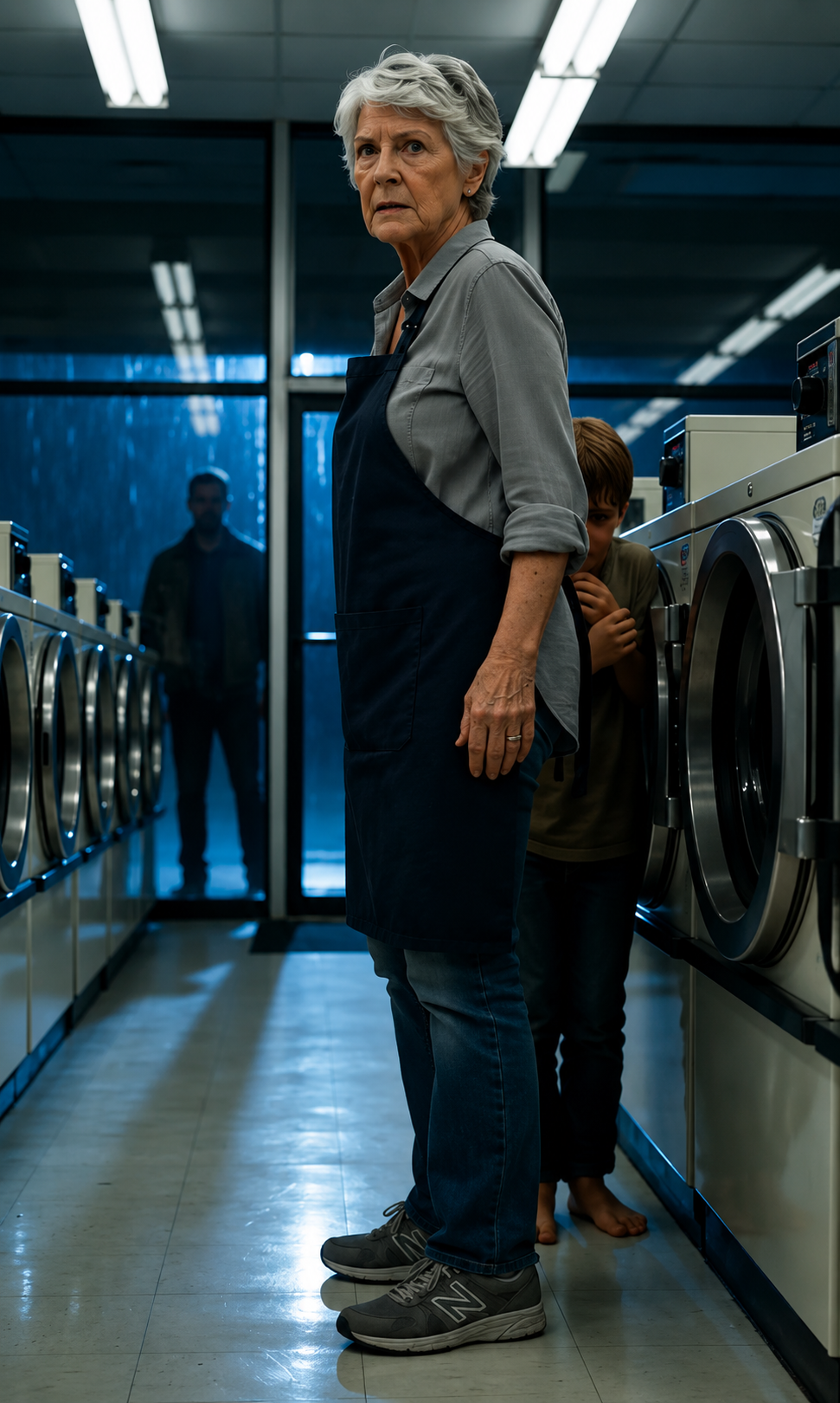 A Barefoot Boy Ran Into A Laundromat Begging An Old Woman To Hide Him… But The Truth About The Man Outside Broke Everyone’s Heart