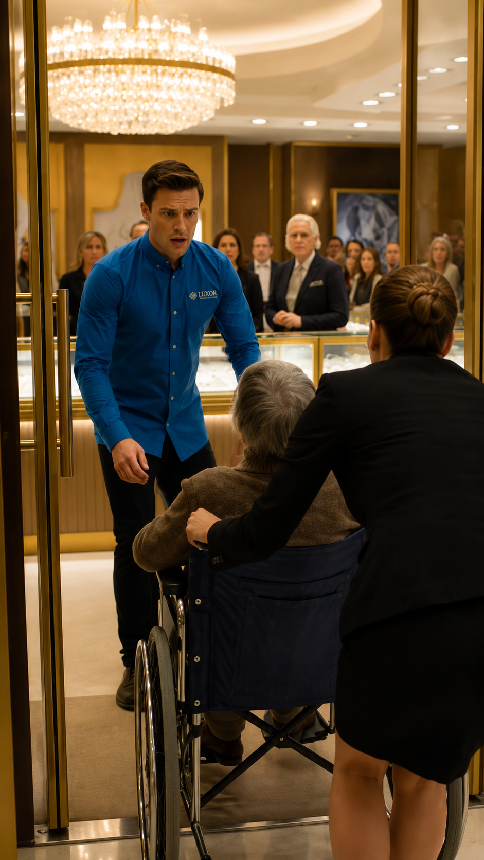 Full-The Wheelchair Tipped In The Luxury Hotel… But The Necklace On The Floor Made The Young Employee Freeze