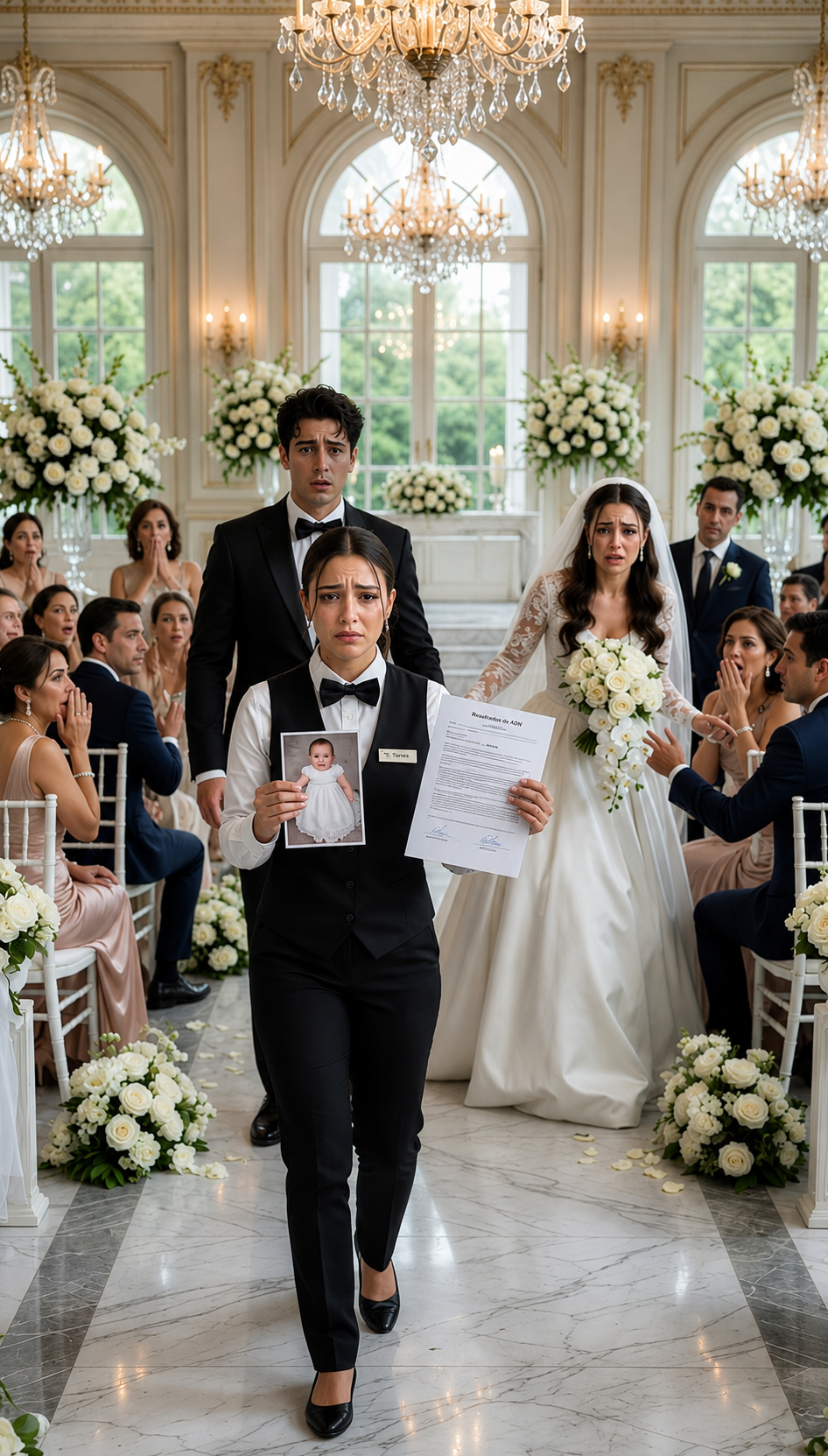 P1-La Camarera Interrumpió La Boda Con Una Foto De Bebé… Y El Novio Se Quedó Sin Palabras Ante Todos