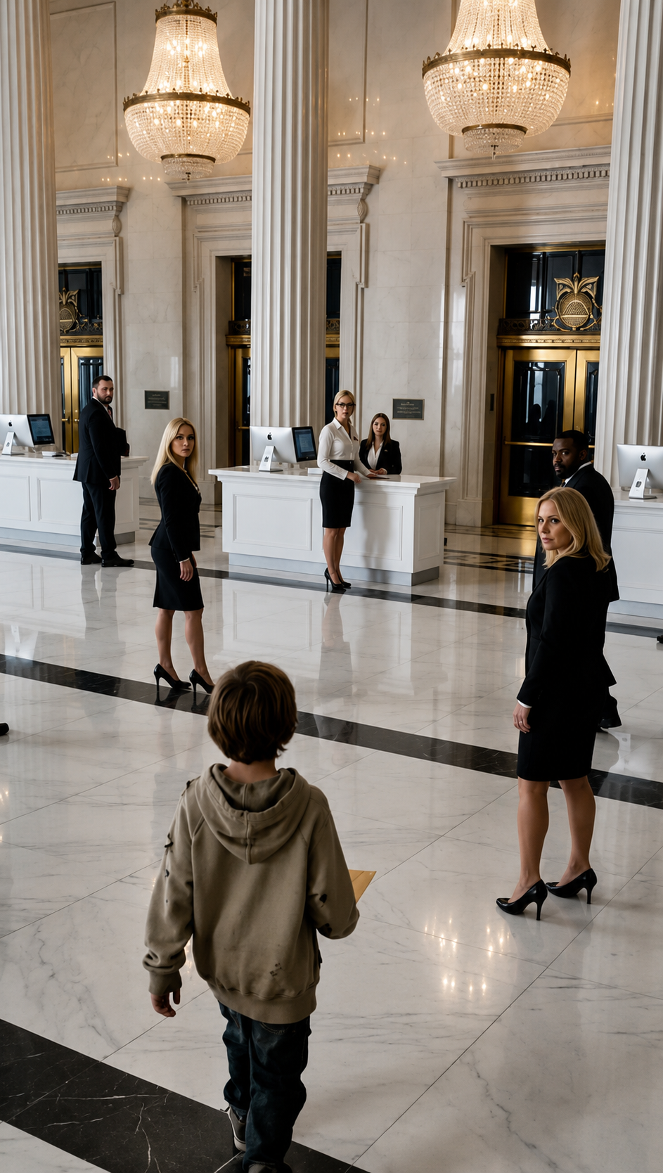 P1-The Banker Shouted, “Get Out Before I Call The Police!”… But The Black Card In The Boy’s Hand Made Her Freeze