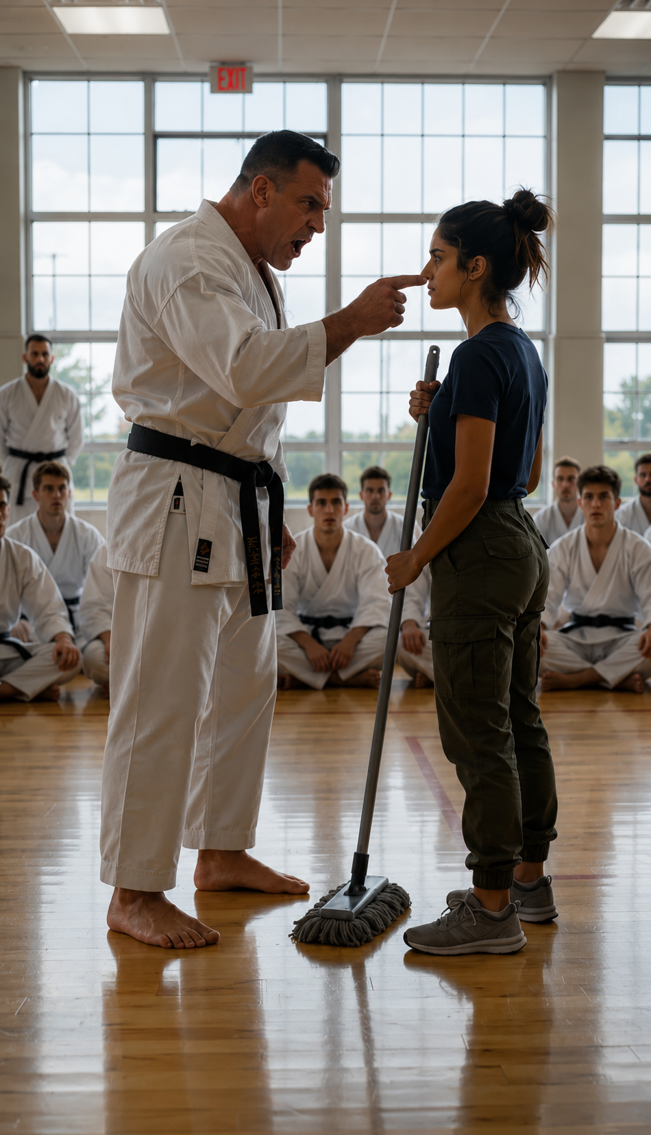 P1-The Karate Master Humiliated The Cleaning Girl In Front Of His Students… But One Move Revealed She Was The True Heir Of The Dojo