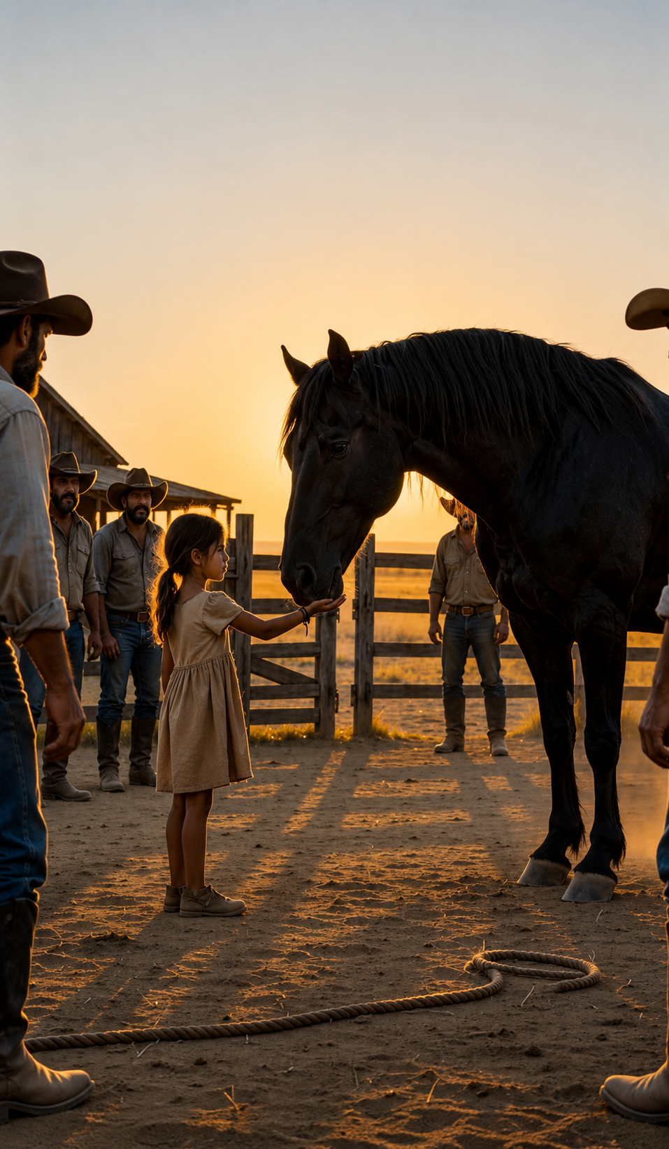 Ofreció Un Millón A Quien Domara Al Caballo Salvaje… Pero Una Niña Pobre Susurró Su Nombre Y El Ranchero Rompió A Llorar