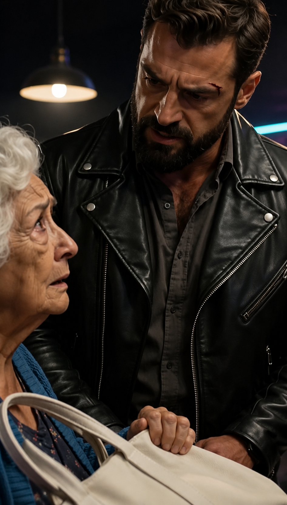La Abuela Entró A Un Bar De Motociclistas Buscando Ayuda… Pero La Cicatriz Del Jefe Reveló Que Él Era Su Nieto Perdido