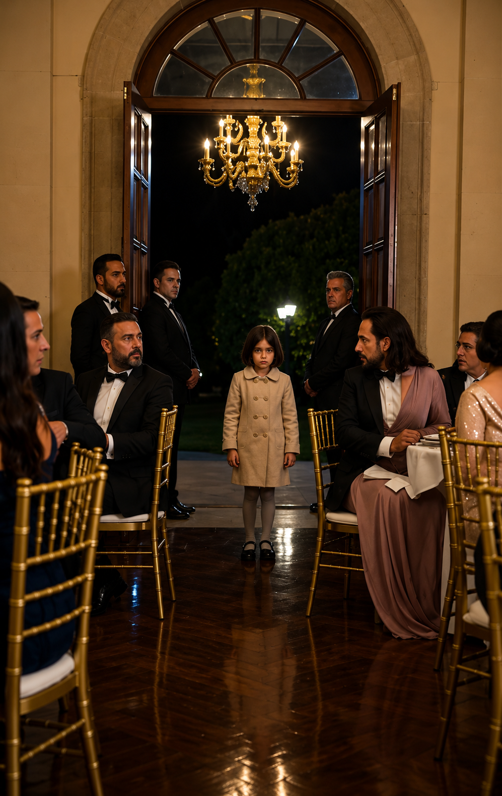 La Niña Entró Al Banquete Buscando Al Hombre De Una Foto… Pero El Medallón Reveló Que Era La Nieta Perdida Del Millonario