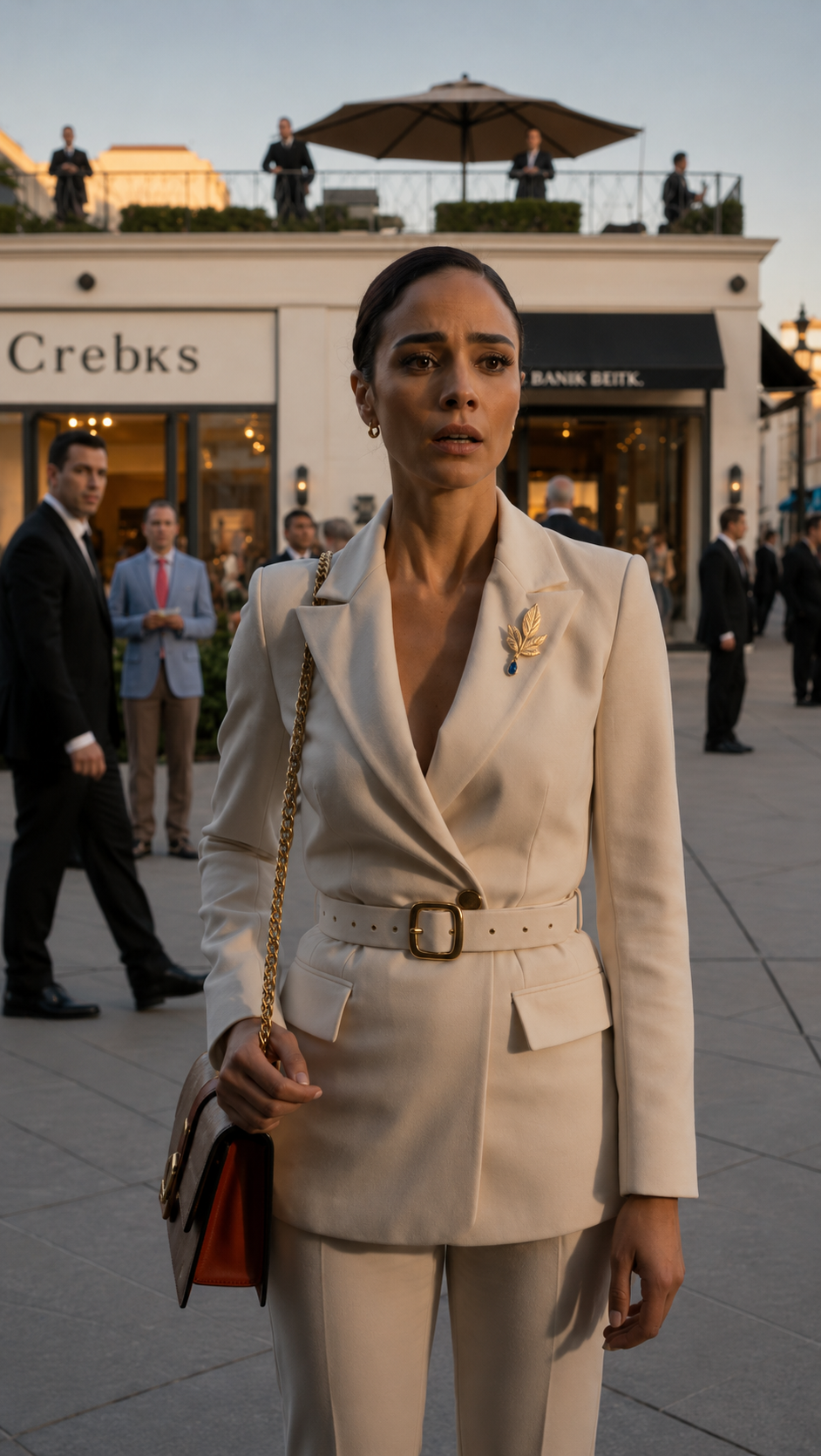 P1-The Poor Boy Held Out A Golden Brooch… But When The Rich Woman Saw The Same One On Her Blazer, She Froze