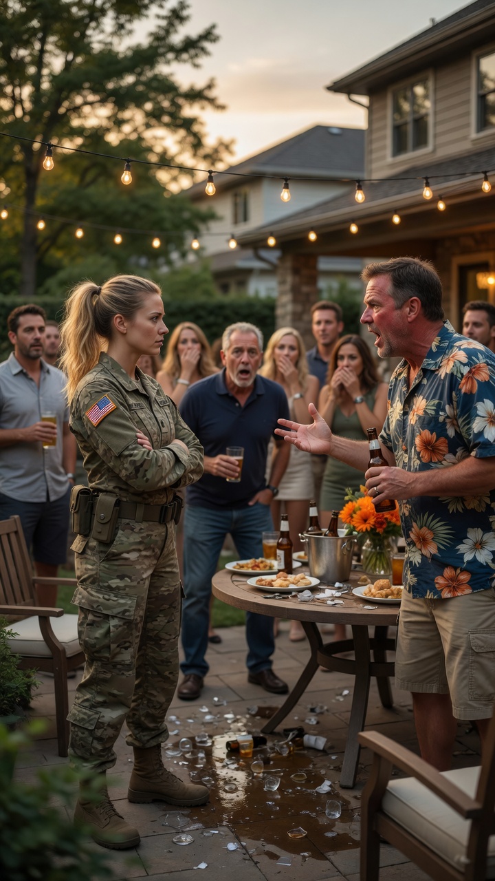 Part2-The Soldier Stayed Silent At The Family Barbecue… But The Broken Bottle Made Her Uncle’s Lie Collapse