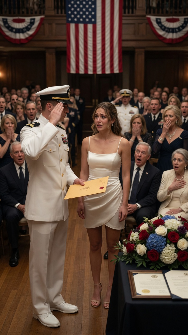 The Navy Officer Saluted The Young Woman At The Ceremony… But The Admiral’s Family Froze When He Revealed Her Real Name