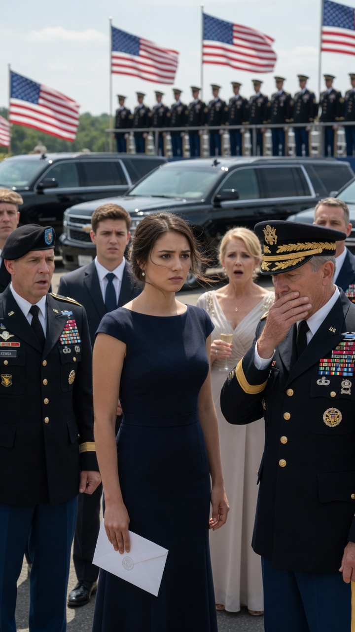 Full-The Young Woman Held The Sealed Envelope At The Military Ceremony… But The General Froze When He Saw Her Mother’s Name