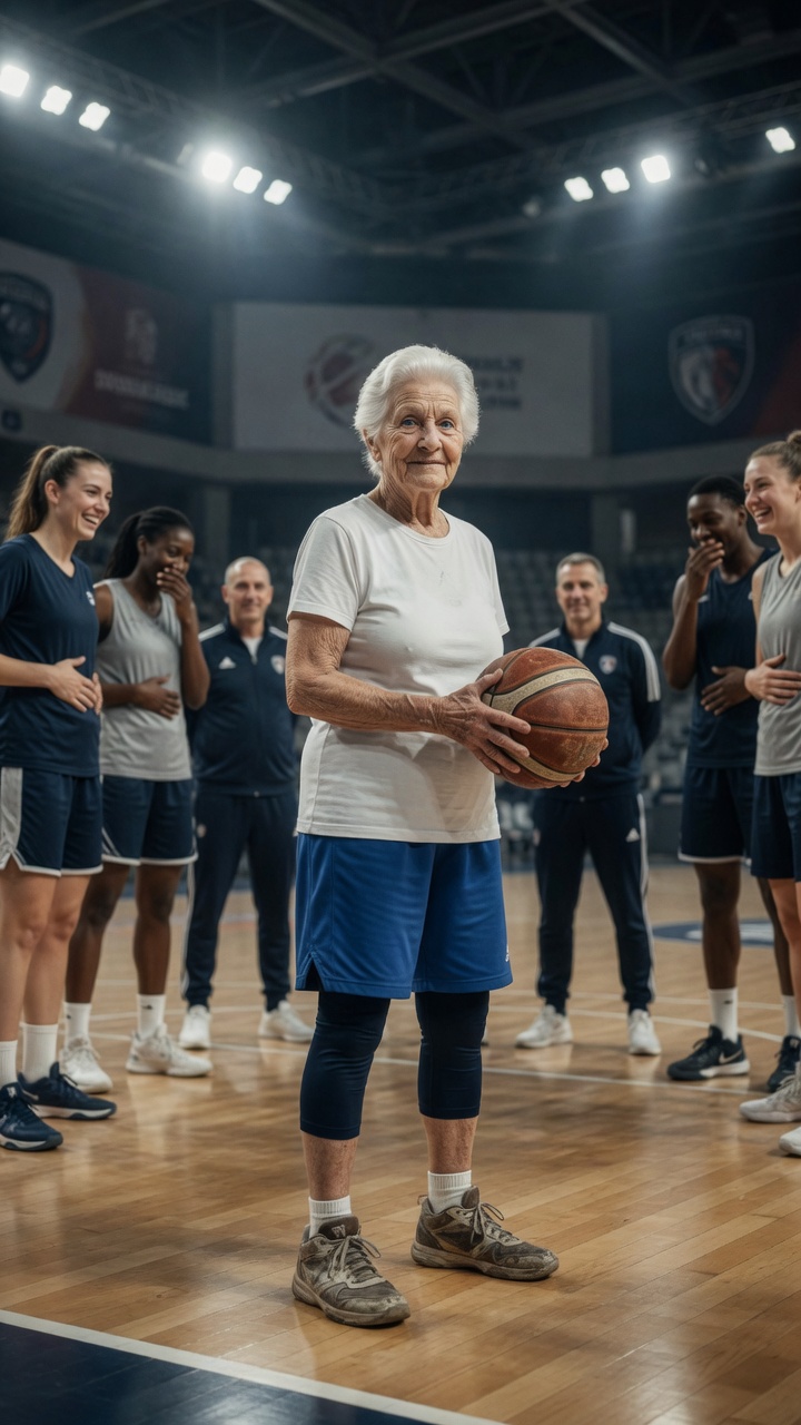P12-À 83 Ans, Elle Est Venue Passer Un Test Dans Une Équipe Professionnelle De Basket… Tout Le Monde S’Est Moqué D’Elle Jusqu’À Ce Qu’Elle Prenne Le Ballon