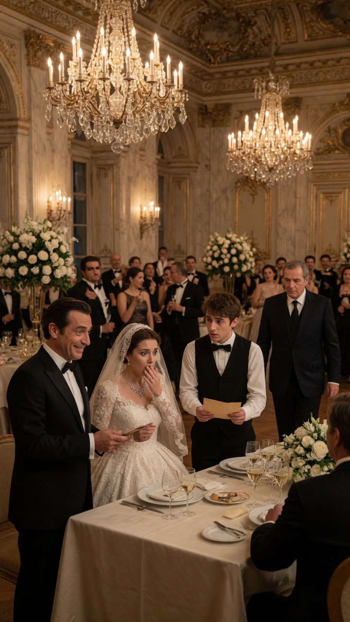 P1-Le Marié Humilia Le Serveur Pauvre Devant Tous Les Invités… Mais La Photo Cachée Dans Le Gâteau Révéla Le Secret Qui Détruisit Son Mariage