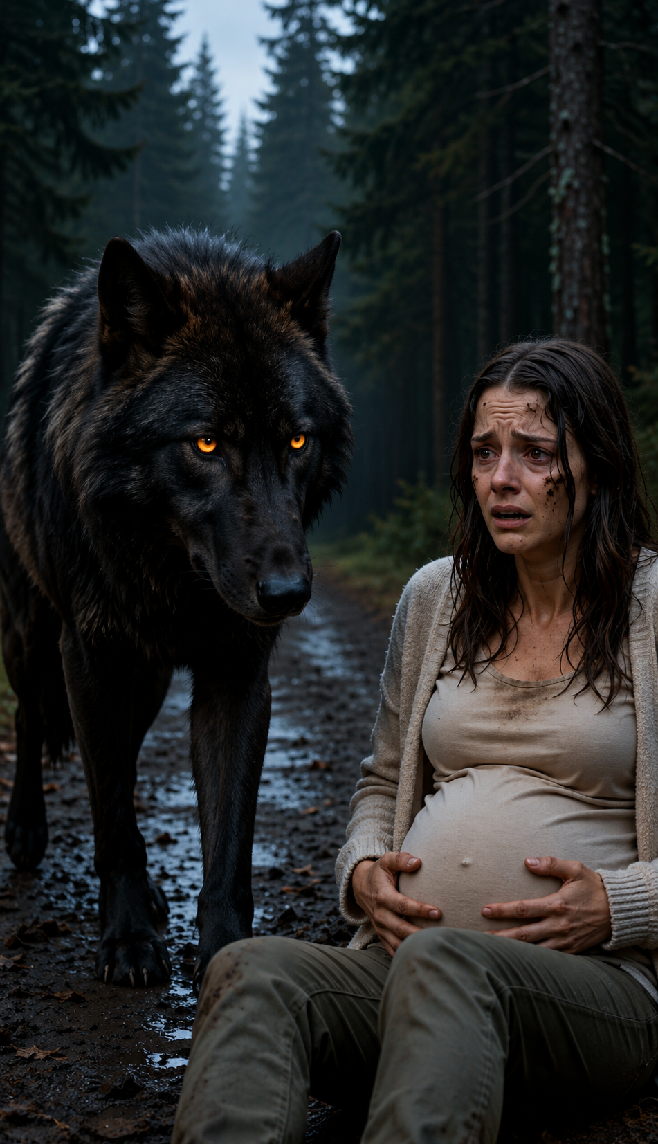 O Marido Abandonou A Esposa Grávida Na Floresta Para Ficar Com A Fortuna… Mas Quando O Lobo Negro Apareceu, O Segredo Dele Foi Revelado