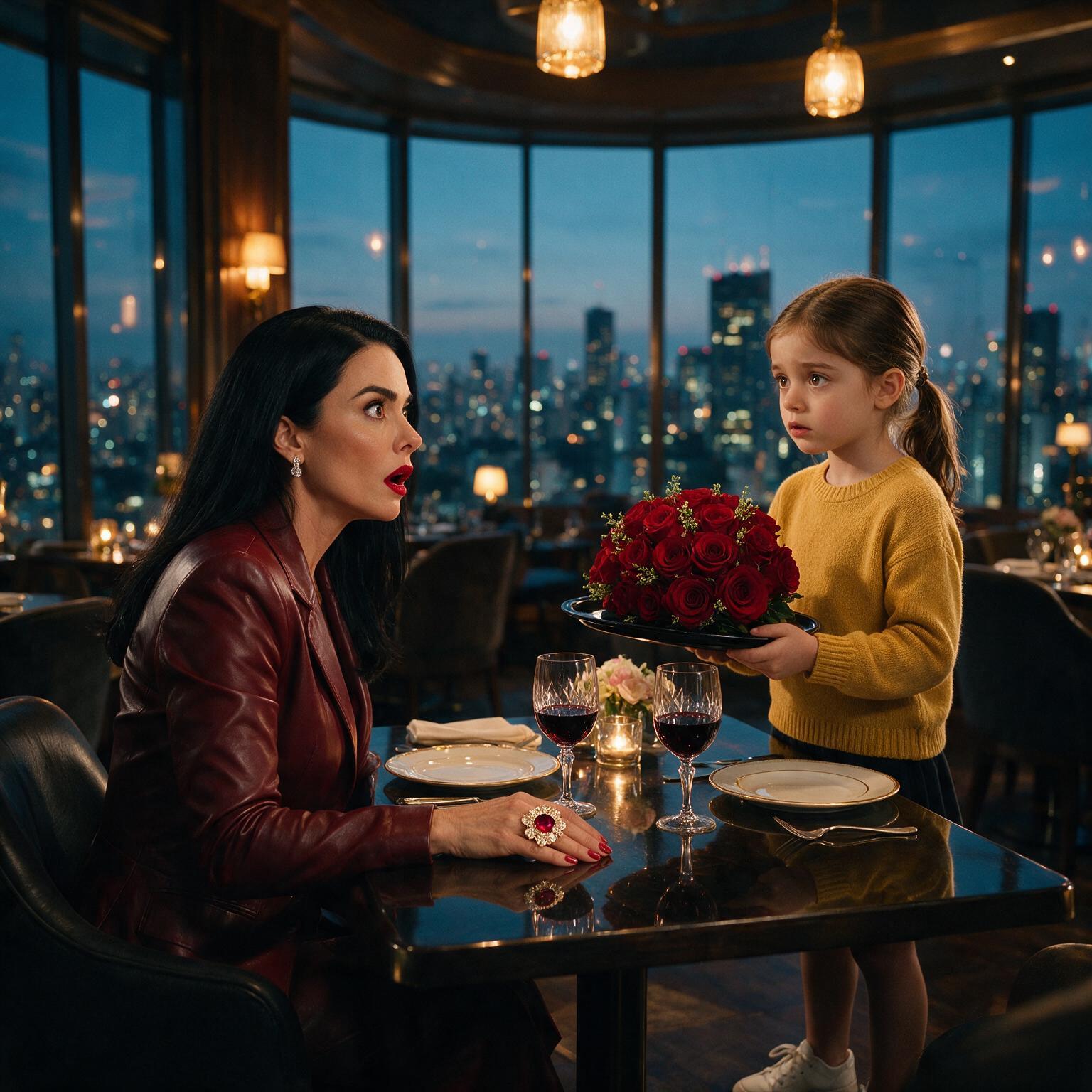 LA NIÑA DE LAS ROSAS MIRÓ EL ANILLO DE LA MILLONARIA Y SUSURRÓ: “MI MADRE TENÍA UNO IGUAL”… SEGUNDOS DESPUÉS, TODO EL RESTAURANTE QUEDÓ EN SILENCIO