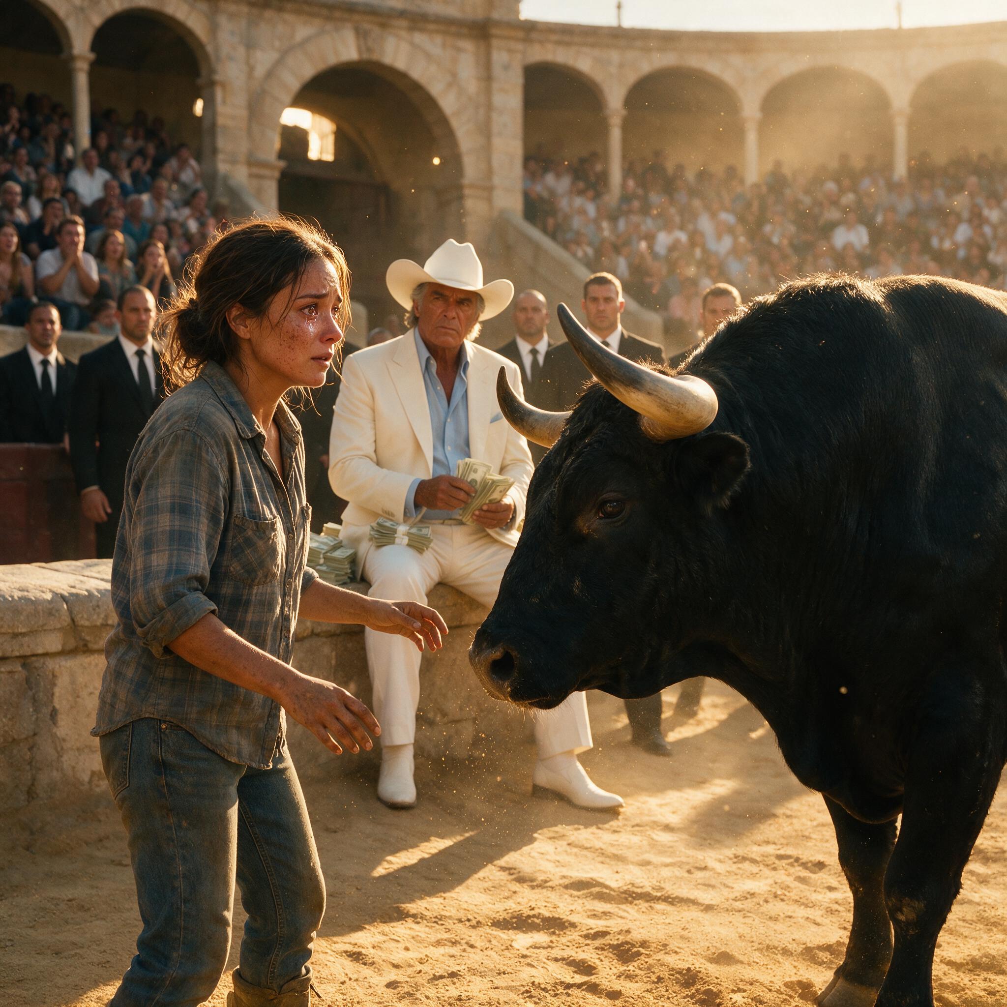 THE MILLIONAIRE OFFERED HER $30 MILLION TO ENTER THE ARENA ALONE WITH HIS MOST FEARED BULL… BUT WHEN SHE WHISPERED ITS NAME, HE STOOD UP PALE