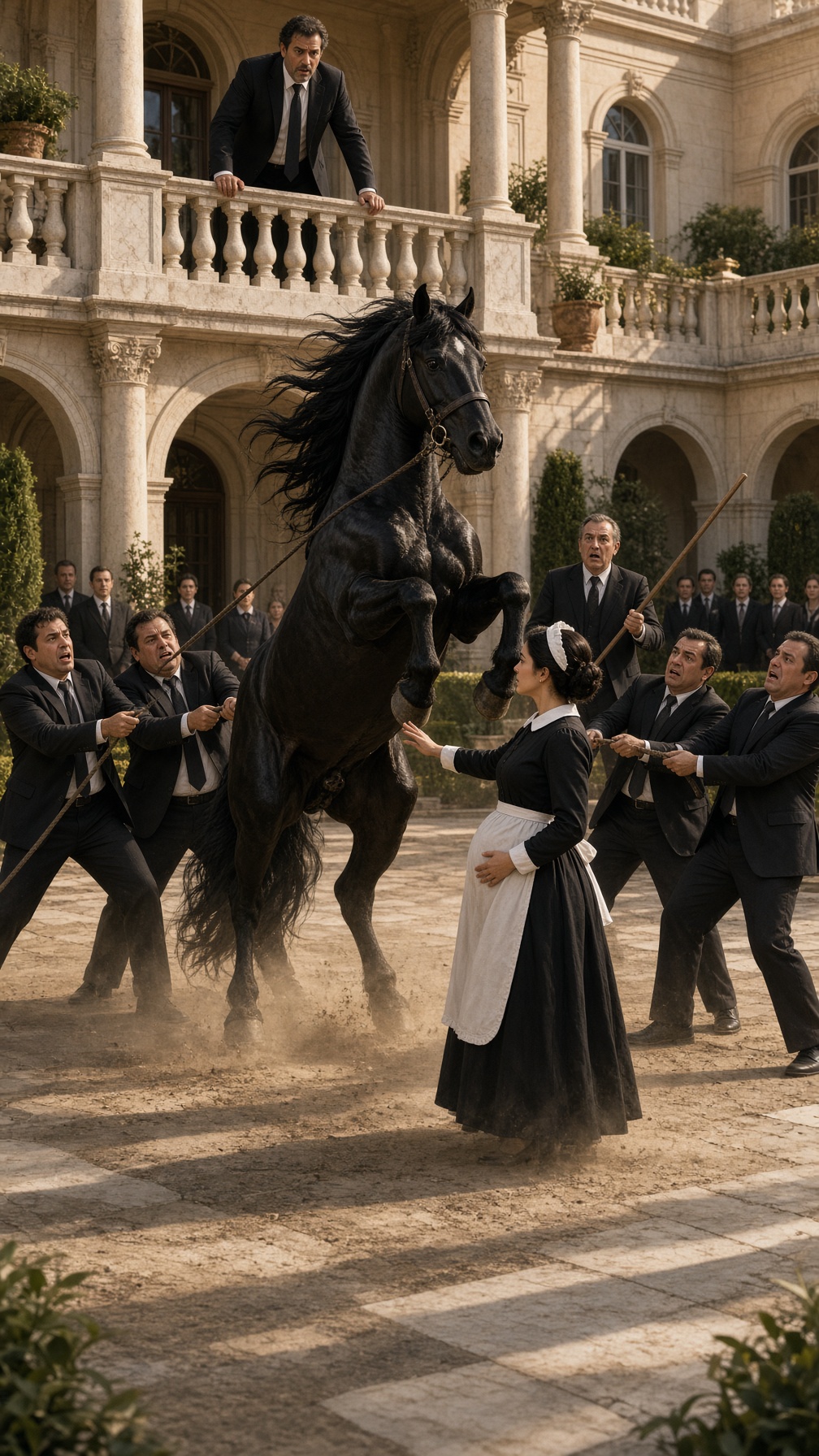 Full Story-FOUR MEN COULDN’T CONTROL THE MILLIONAIRE’S HORSE—THEN A PREGNANT HOUSEKEEPER WHISPERED SIX WORDS ONLY HIS DEAD WIFE EVER USED