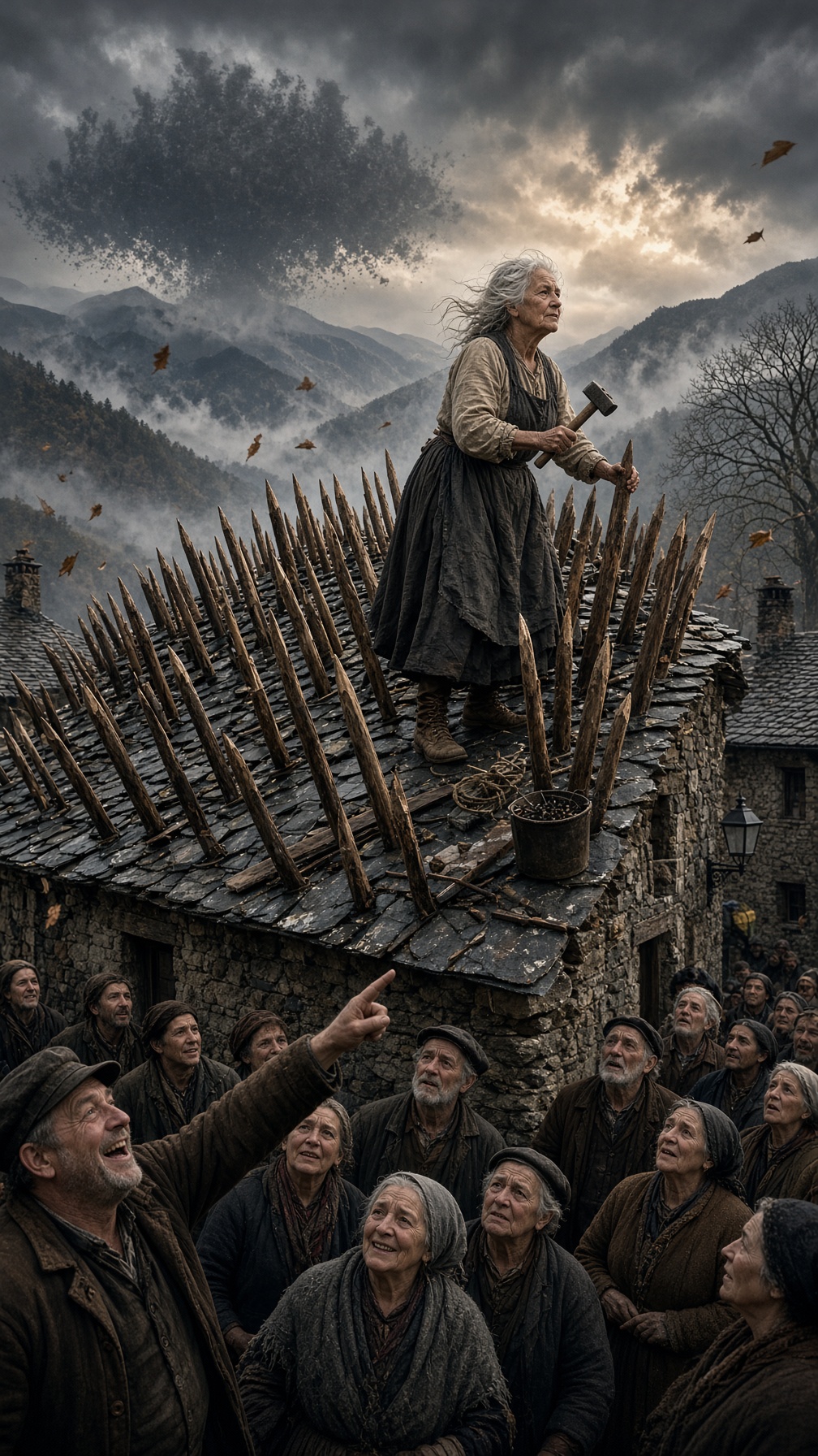 Full Story-EVERYONE THOUGHT THE 76-YEAR-OLD WIDOW HAD LOST HER MIND FOR HAMMERING HUNDREDS OF SPIKES INTO HER ROOF—UNTIL THE MOUNTAIN ROARED AND SHE WHISPERED, “IT’S COMING”