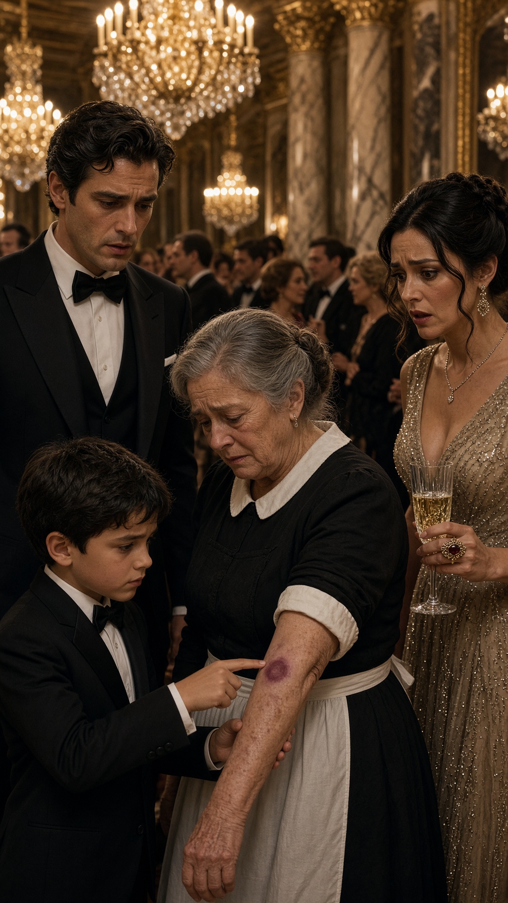 Full Story-THE MILLIONAIRE ORDERED THE MAID THROWN OUT OF HER GALA—BUT HER SON POINTED AT THEIR ARMS, AND THE WOMAN CONFESSED, “I SAW WHO SWITCHED YOUR CRIB”