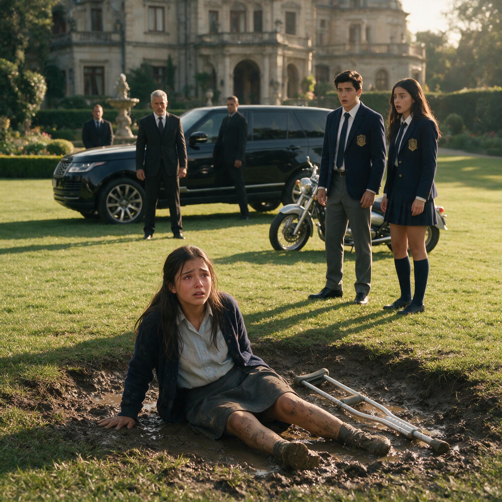 Full Story-THEY HUMILIATED THE GIRL ON CRUTCHES FOR BEING “POOR”… BUT WHEN A BILLIONAIRE STEPPED OUT OF THE CAR AND CALLED HER “DAUGHTER,” THE ENTIRE SCHOOL WENT SILENT