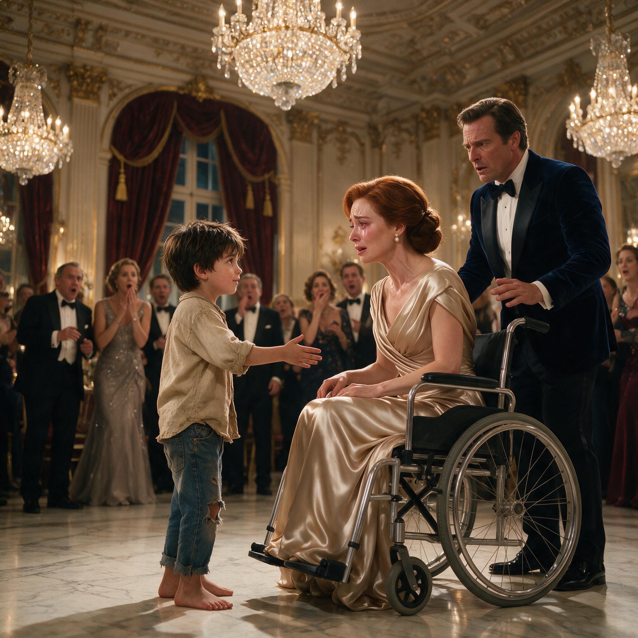 A Poor Boy Asked a Woman in a Wheelchair to Dance… What Happened Next Silenced the Entire Ballroom