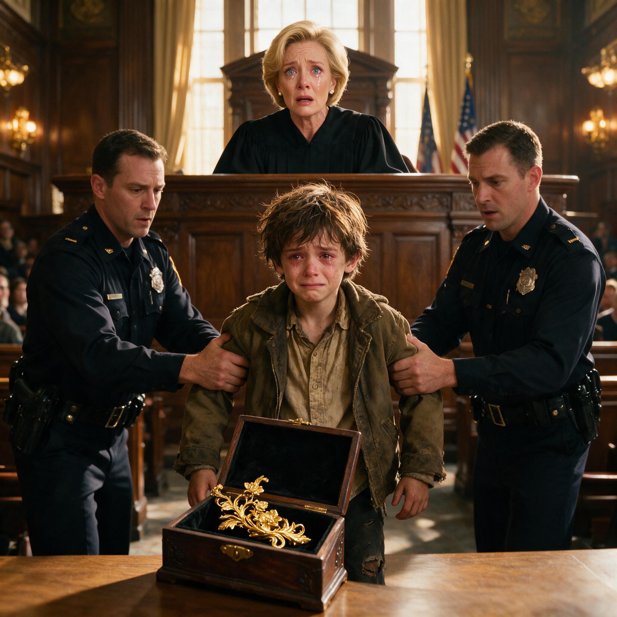 THE JUDGE ORDERED POLICE TO REMOVE A HOMELESS BOY… THEN HE OPENED A BOX THAT MADE HER CRY