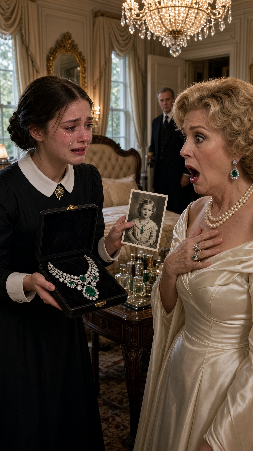 Full Story-THE MILLIONAIRE FIRED THE MAID FOR FINDING A FORBIDDEN JEWEL… BUT WHEN HER HUSBAND SAW THE GIRL IN THE PHOTO, HE LOCKED THE DOOR AND WHISPERED, “SHE SHOULDN’T BE ALIVE”