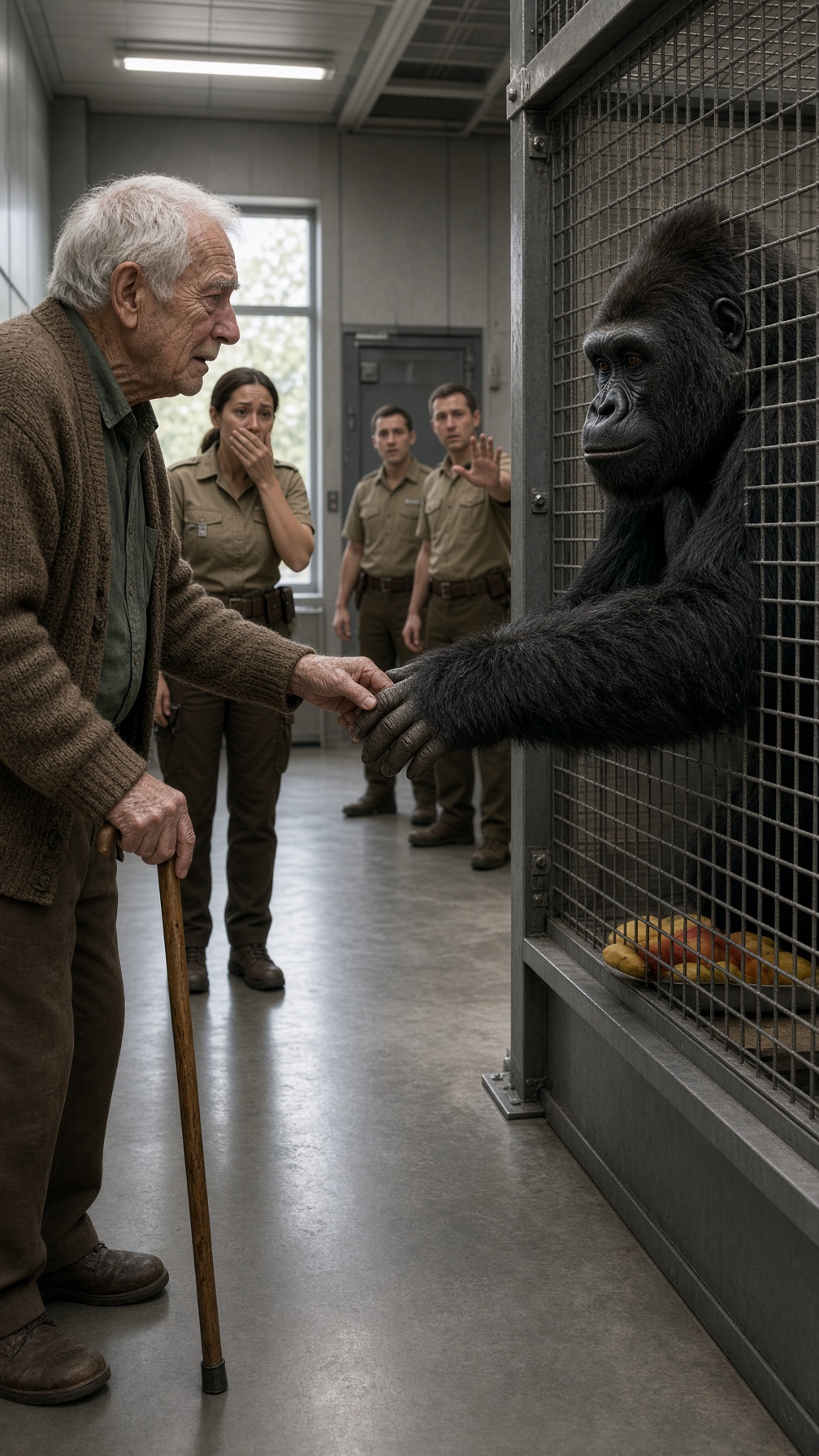 Full Story-THE OLD MAN RETURNED TO SEE THE GORILLA HE HAD RAISED EIGHT YEARS EARLIER… EVERYONE THOUGHT SHE WAS ABOUT TO ATTACK—UNTIL SHE SHOWED HIM WHAT SHE HAD HIDDEN AT THE BACK OF HER HABITAT