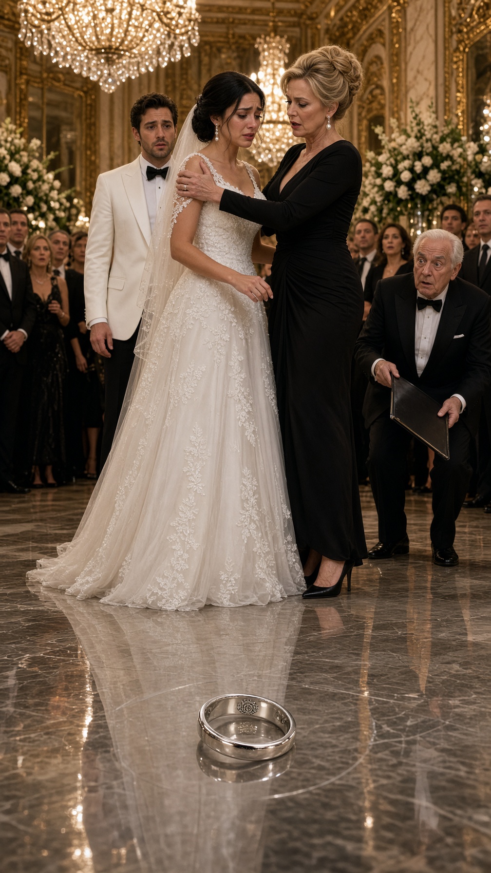 Full Story-THE MILLIONAIRE HUMILIATED HER DAUGHTER-IN-LAW AT THE WEDDING AND THREW HER RING ON THE FLOOR—BUT WHEN THE BRIDE SAID, “MY MOTHER’S NAME WAS ELENA VALDÉS,” THE FAMILY ATTORNEY TURNED PALE AND ORDERED, “NO ONE LEAVES THIS ROOM.”