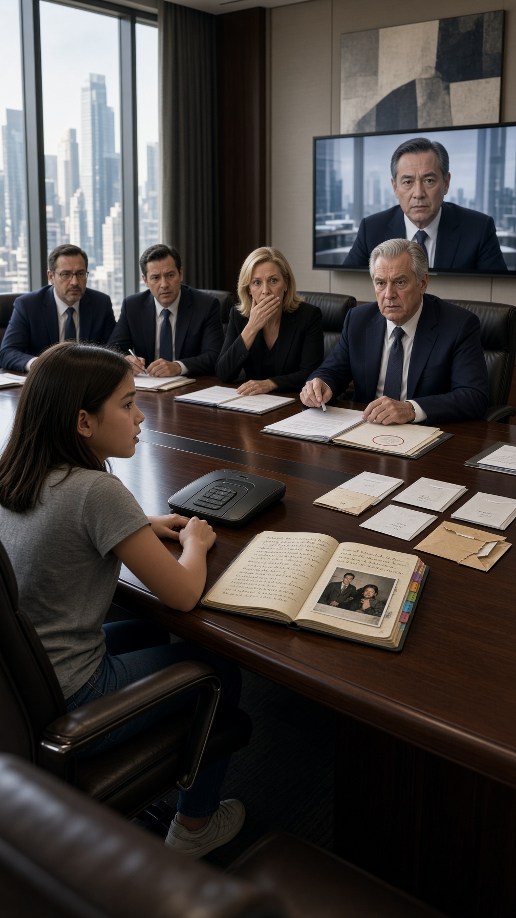 UNA NIÑA DE 12 AÑOS DIJO EN UNA ENTREVISTA QUE HABLABA SIETE IDIOMAS… LOS DIRECTIVOS SE RIERON, HASTA QUE ELLA ESCUCHÓ UNA LLAMADA Y SUSURRÓ: “ÉL NO CANCELÓ EL CONTRATO… ALGUIEN DE ESTA EMPRESA LO HIZO EN SU NOMBRE”