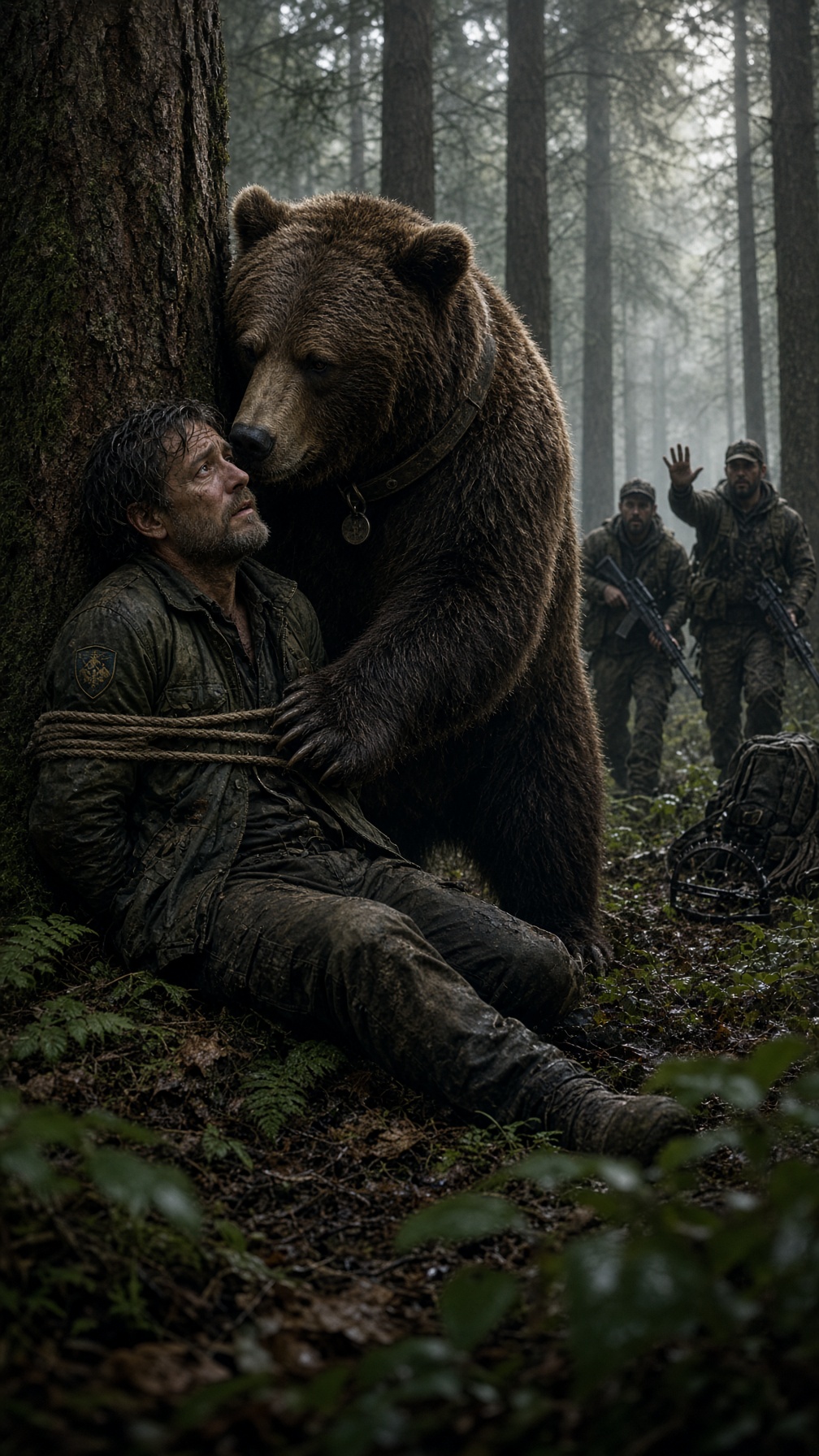 Full Story-POACHERS TIED A FOREST RANGER TO A TREE AND LEFT HIM FOR A MASSIVE BEAR—BUT WHEN DANIEL SAW THE FADED GREEN MARK BESIDE ITS SCAR, HE WHISPERED, “ARE YOU… THAT CUB?”