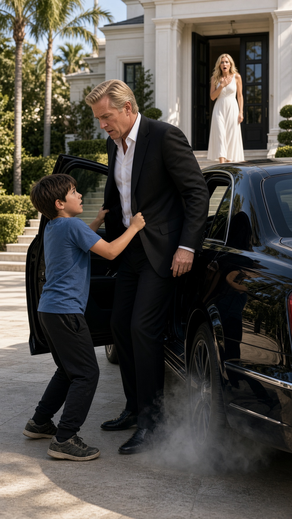 Full Story-THE BOY STOOD IN FRONT OF THE MILLIONAIRE’S CAR AND SHOUTED, “DON’T DRINK FROM THAT THERMOS!”—THE WIFE CALLED HIM A LIAR, BUT HE HELD UP HIS PHONE AND SAID, “I RECORDED EVERYTHING”
