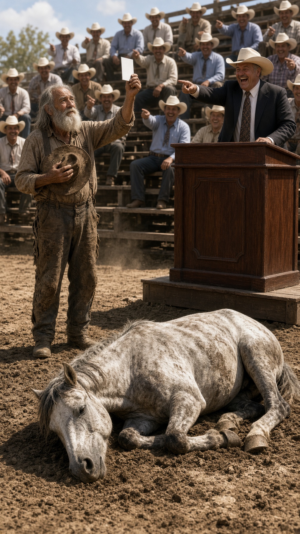 Full Story-AN OLD MAN PAID TEN DOLLARS FOR A HORSE THAT COULDN’T STAND… BUT WHEN HE WHISPERED ITS NAME, THE ENTIRE AUCTION FELL SILENT