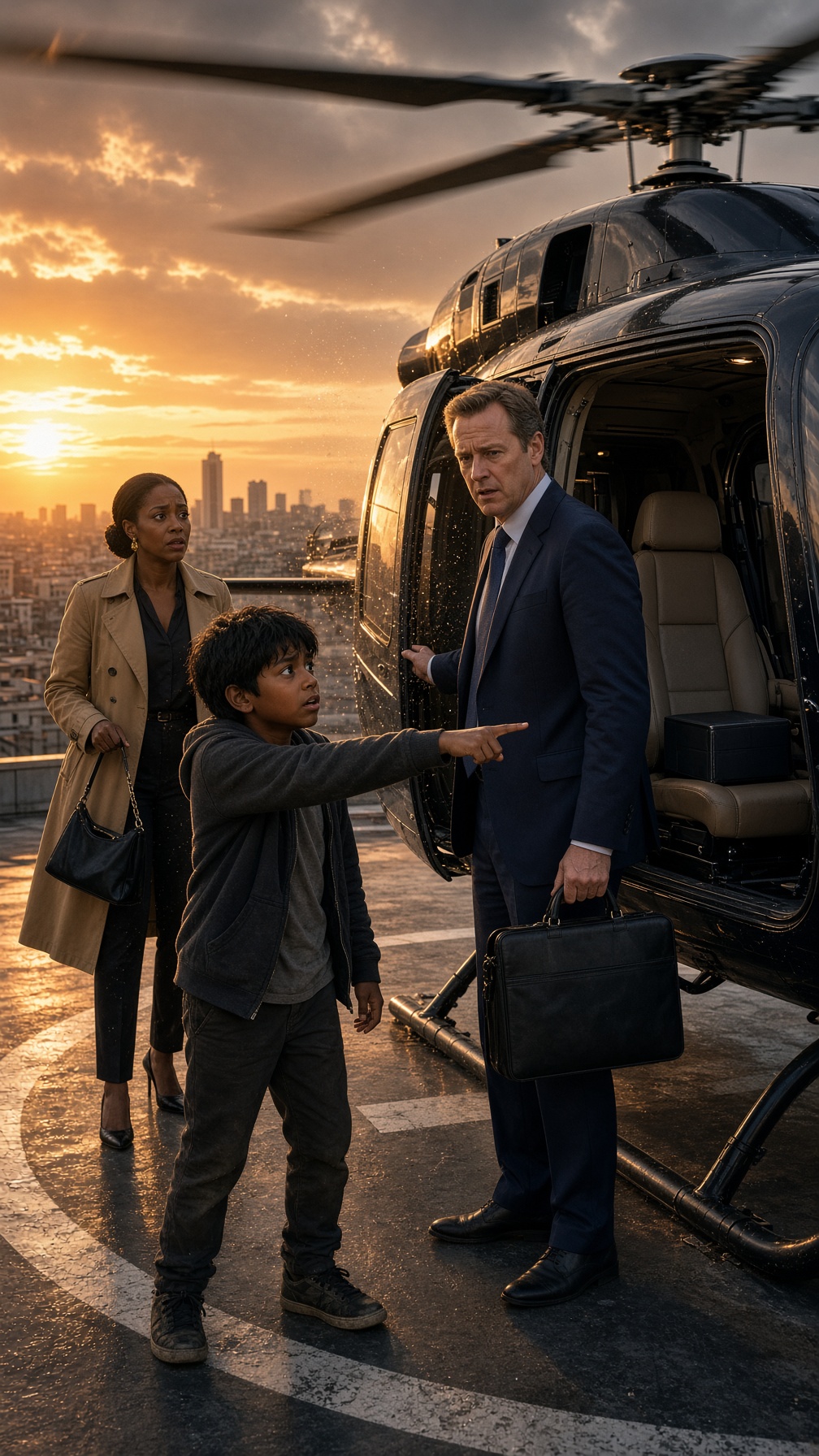 Full Story-A BOY RAN TOWARD THE MILLIONAIRE’S HELICOPTER AND SCREAMED, “DON’T TAKE OFF!”—THEN HE HELD UP A BROKEN RED SEAL AND SAID, “THEY DON’T WANT YOUR MONEY. THEY WANT THAT BRIEFCASE”