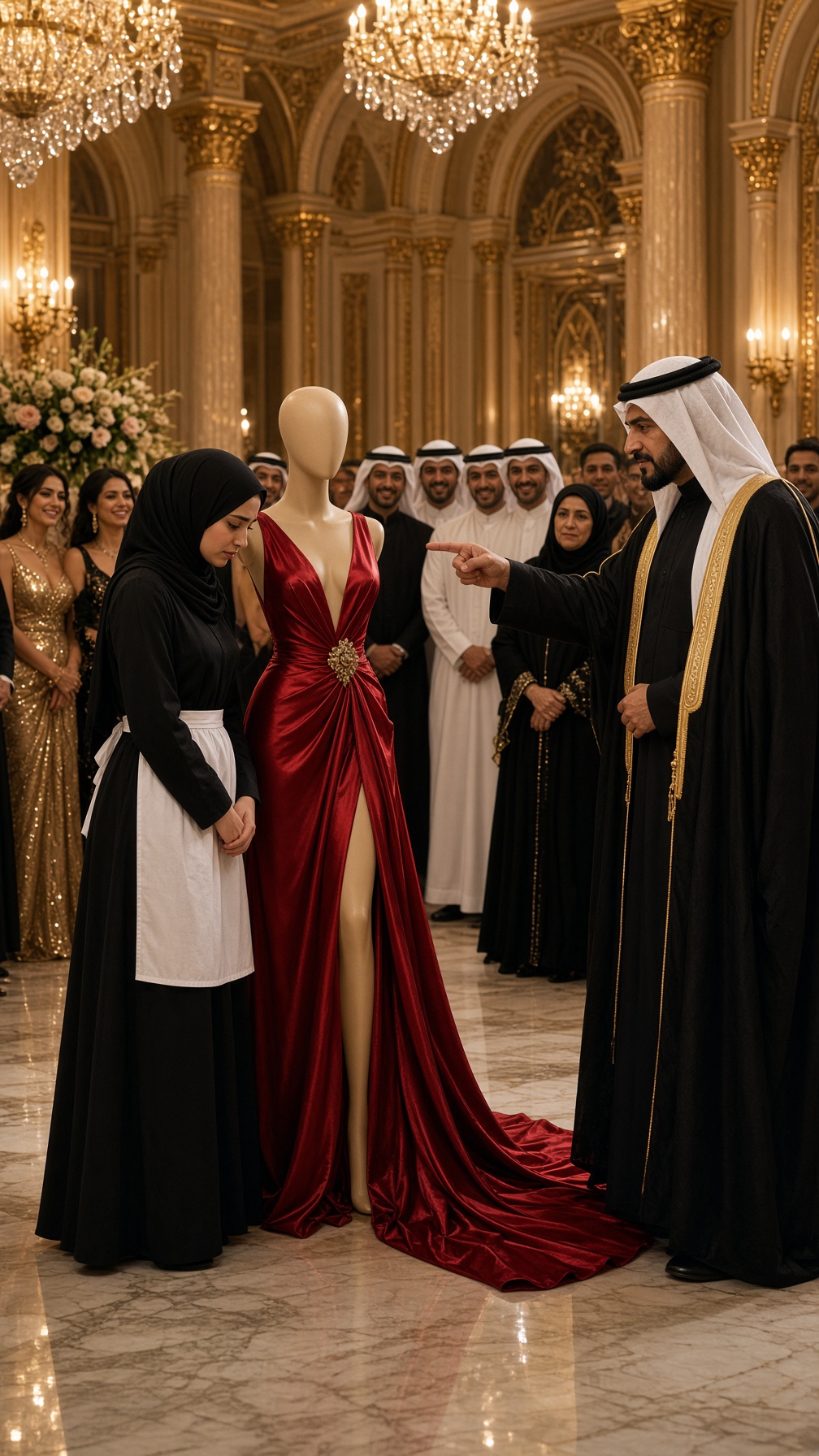 Full Story-THE MILLIONAIRE MOCKED THE HOUSEKEEPER AND SAID, “PUT IT ON AND I’LL MARRY YOU”… BUT WHEN NADIA POINTED TO THE BROOCH ON THE RED DRESS AND WHISPERED, “THERE’S A LETTER SEWN UNDERNEATH,” THE ENTIRE ROOM FELL SILENT