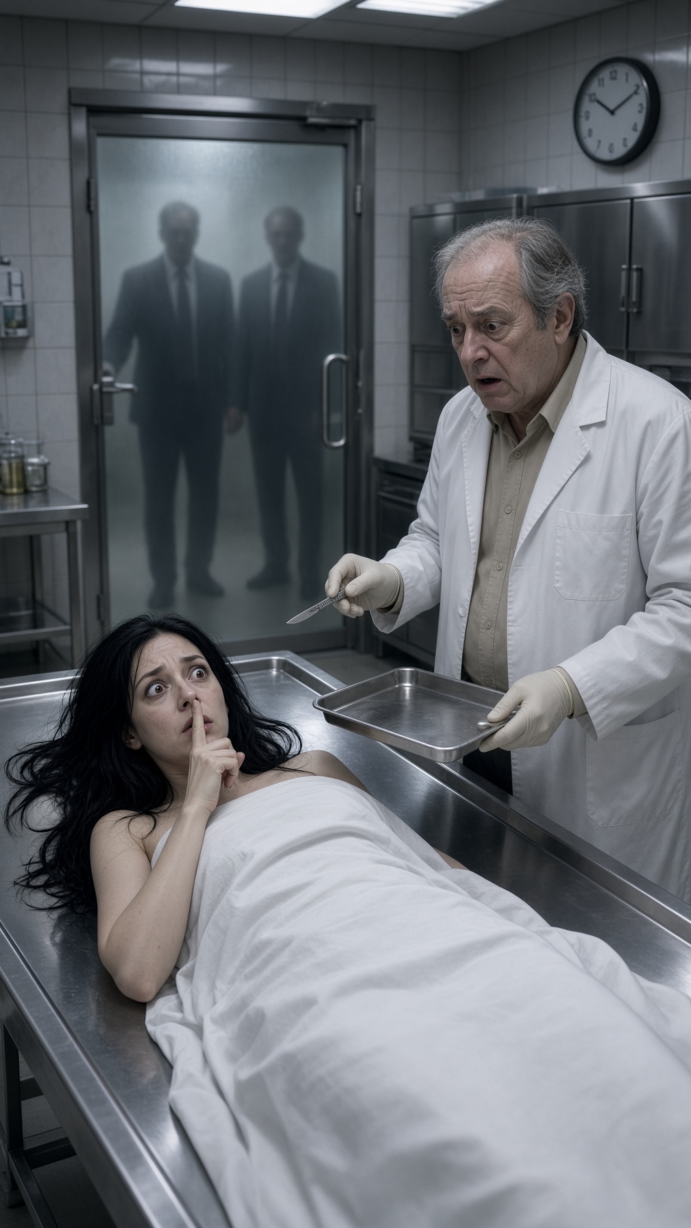 Full Story-THE MEDICAL EXAMINER RAISED HIS SCALPEL TO BEGIN THE AUTOPSY… BUT THE WOMAN OPENED HER EYES AND WHISPERED, “DON’T TELL THEM I’M ALIVE—MY HUSBAND IS STANDING BEHIND THAT GLASS.”