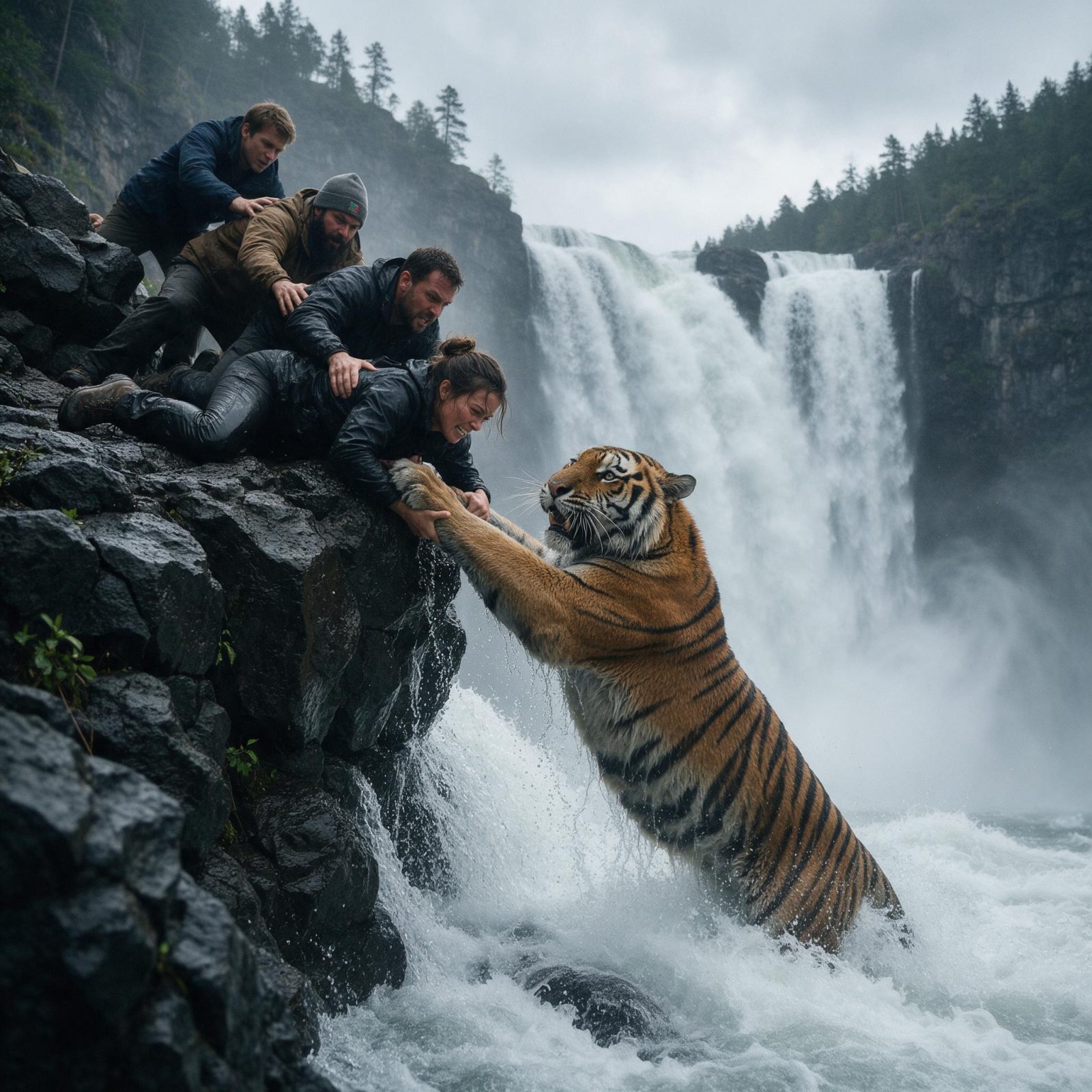 TODOS CREÍAN QUE EL TIGRE SUPLICABA SER SALVADO… HASTA QUE LUCÍA MIRÓ HACIA EL AGUA Y GRITÓ: «¡NO ERA POR ÉL… ERA POR ESO!»