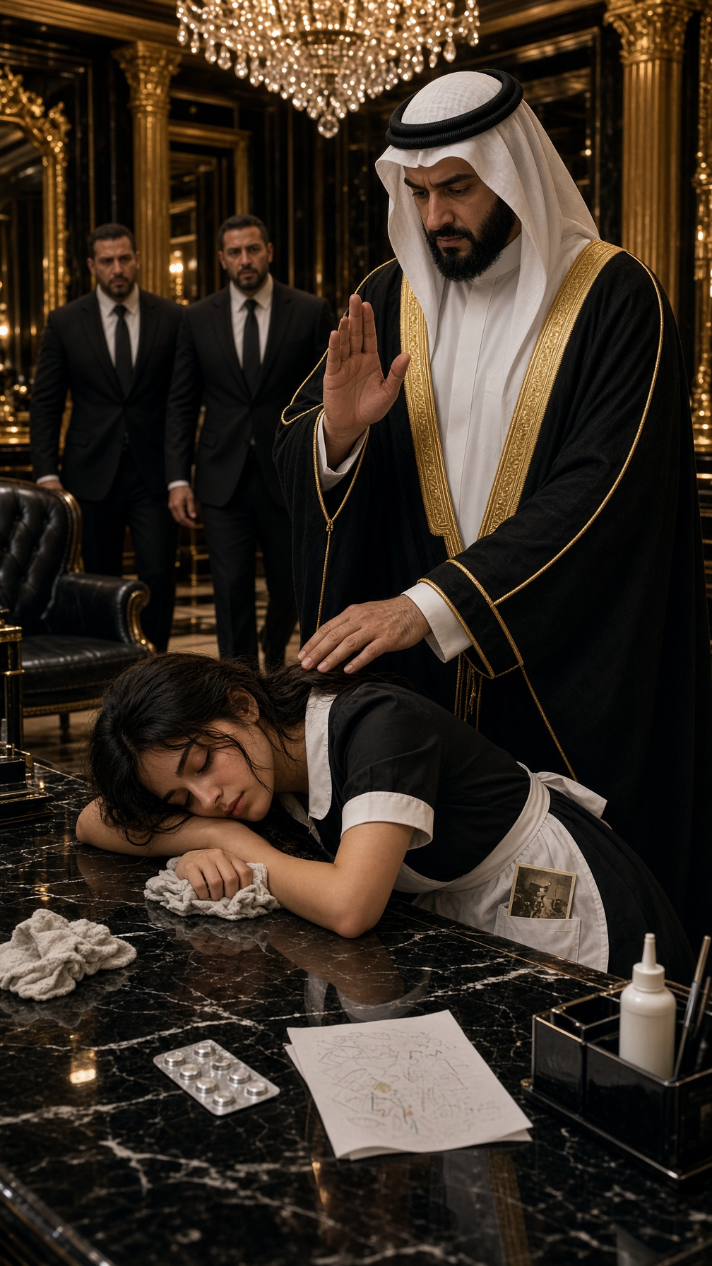 EL PRÍNCIPE OMAR ENCONTRÓ A UNA JOVEN CRIADA DURMIENDO EN SU DESPACHO… PERO, AL VER LO QUE ESCONDÍA BAJO EL BRAZO, ORDENÓ CERRAR TODAS LAS PUERTAS DEL PALACIO