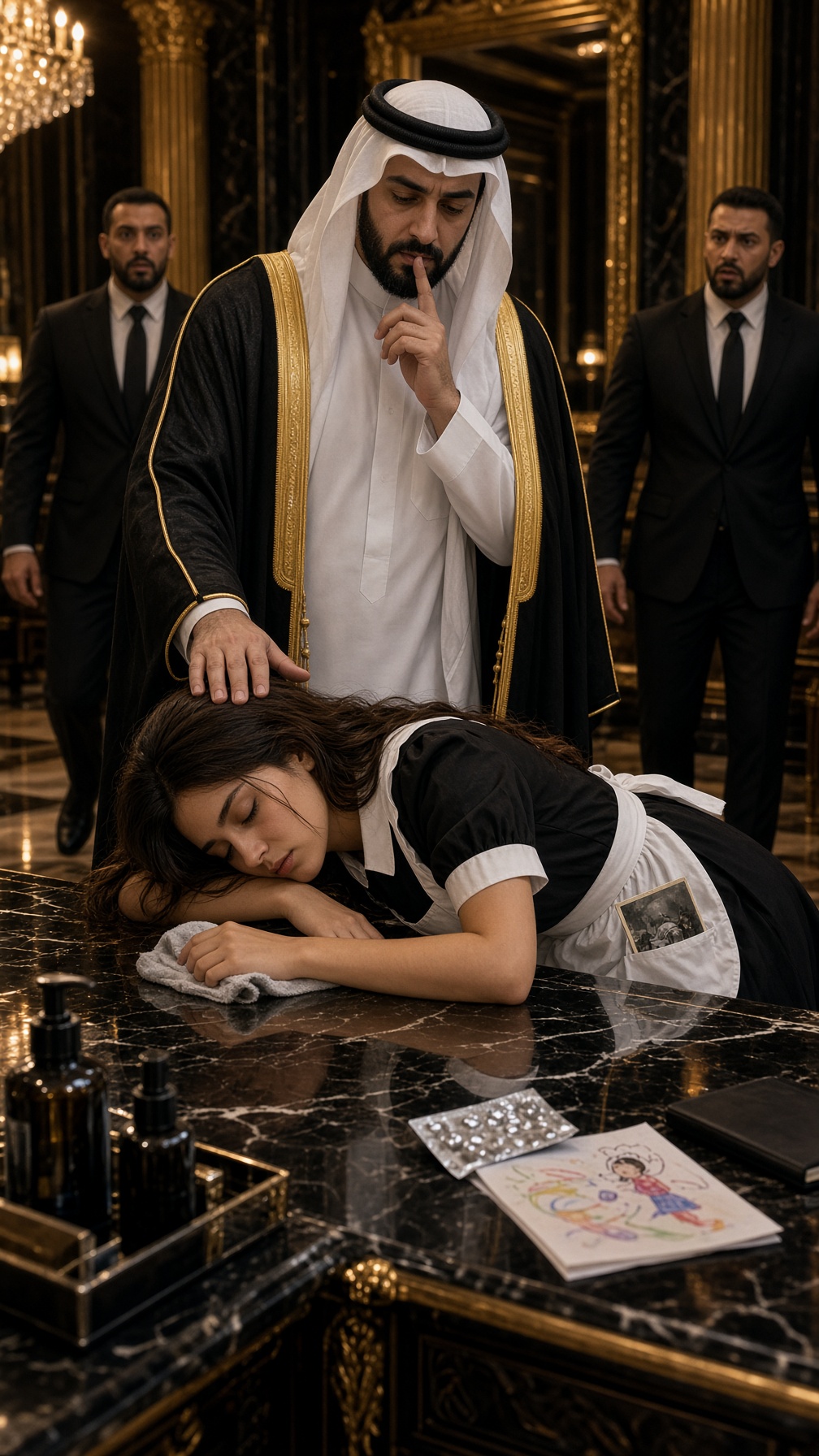 Full Story-PRINCE OMAR FOUND A YOUNG MAID ASLEEP IN HIS PRIVATE OFFICE… BUT WHEN HE SAW WHAT SHE WAS HIDING BENEATH HER ARM, HE ORDERED EVERY PALACE DOOR SEALED