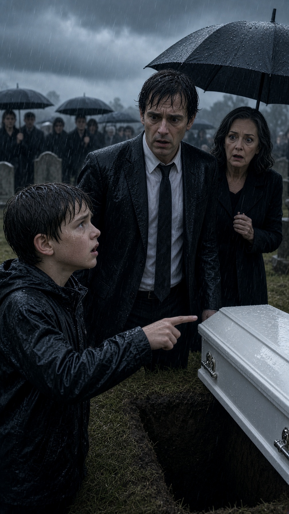 Full Story-THE BOY STOPPED THE FUNERAL AND SHOUTED, “HIS DAUGHTER IS ALIVE!”—THEN THE FATHER SAW GRANDMA’S BRACELET AND ORDERED, “OPEN THE CASKET”