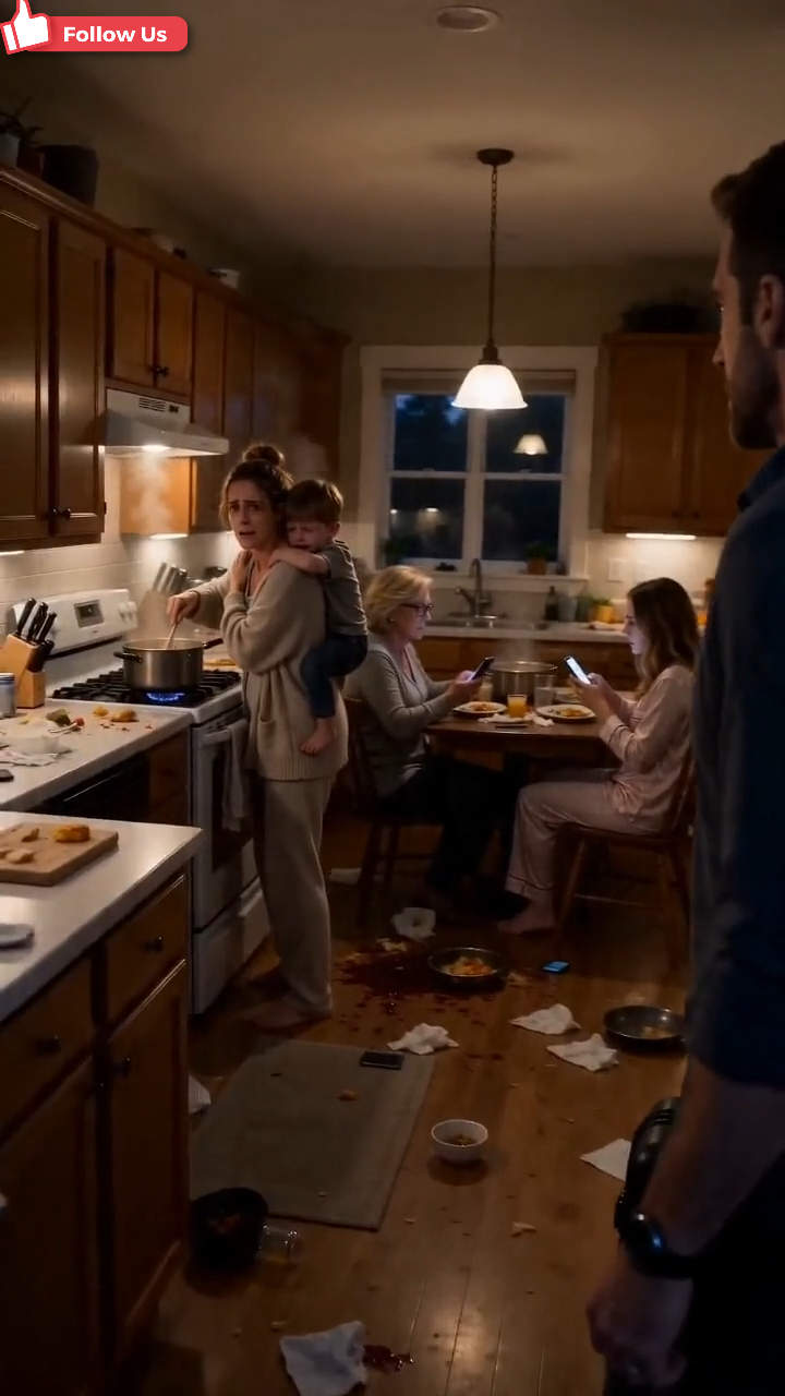 Story I had been gone for five days, but nothing prepared me for what I saw when I opened the door: my wife juggling dinner and our sick toddler, while my mother and sister sat nearby on their phones.