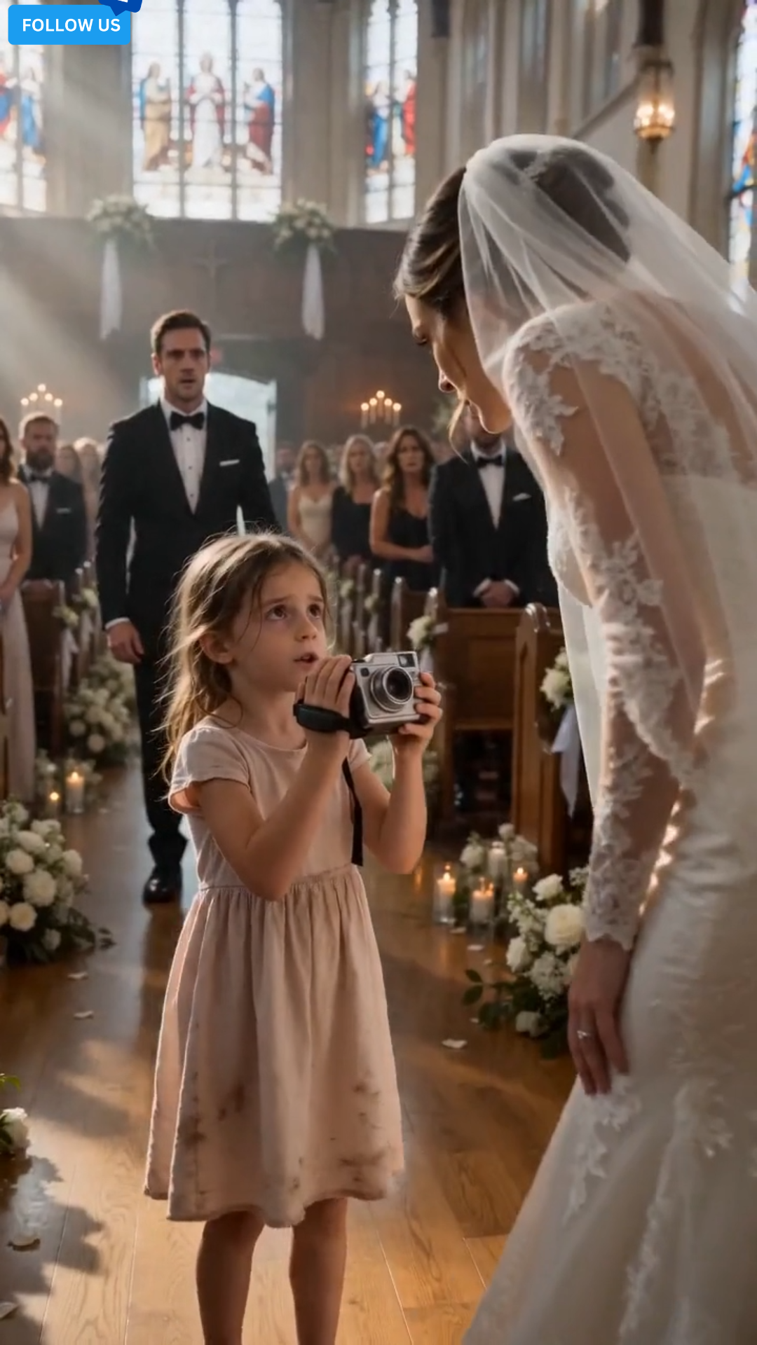 The wedding was perfect until a barefoot little girl burst through the doors with the one thing that could destroy the groom before he even said “I do.”