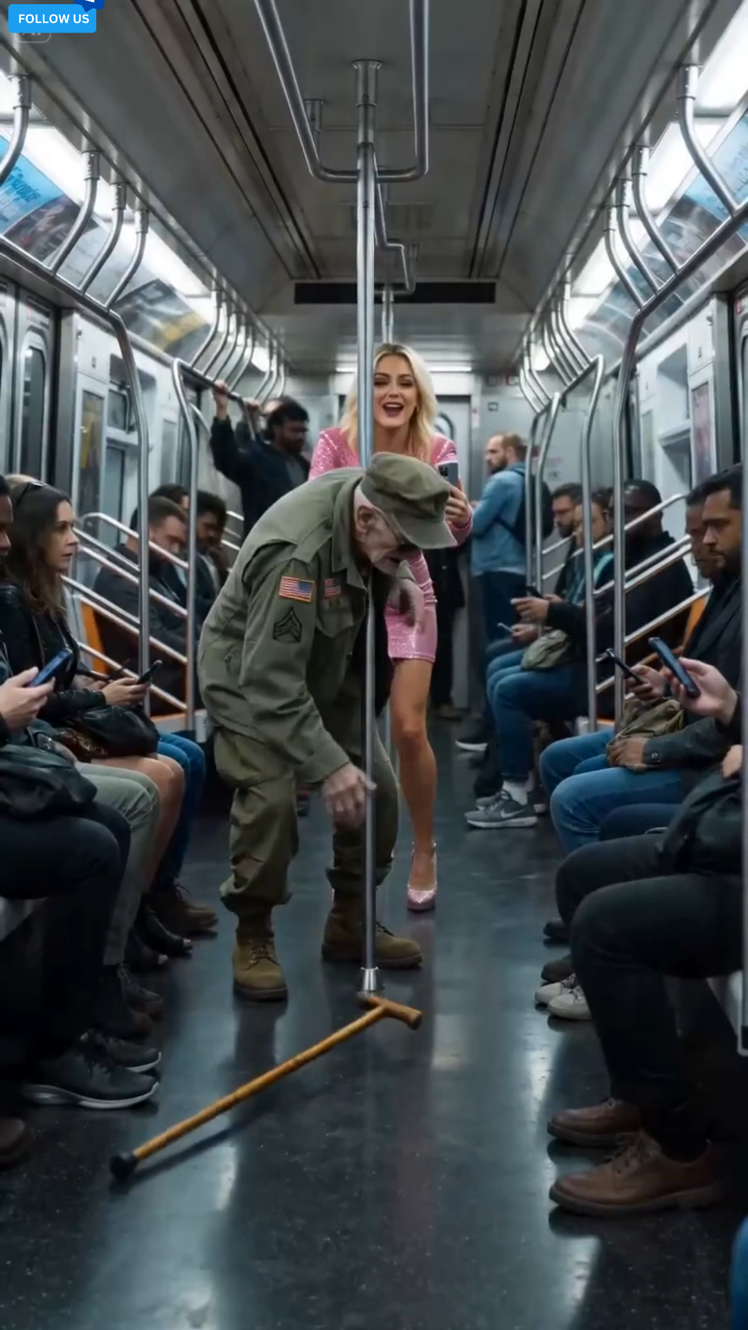 “She mocked a blind veteran for a ‘prank’… but didn’t notice WHO was sitting behind her.
