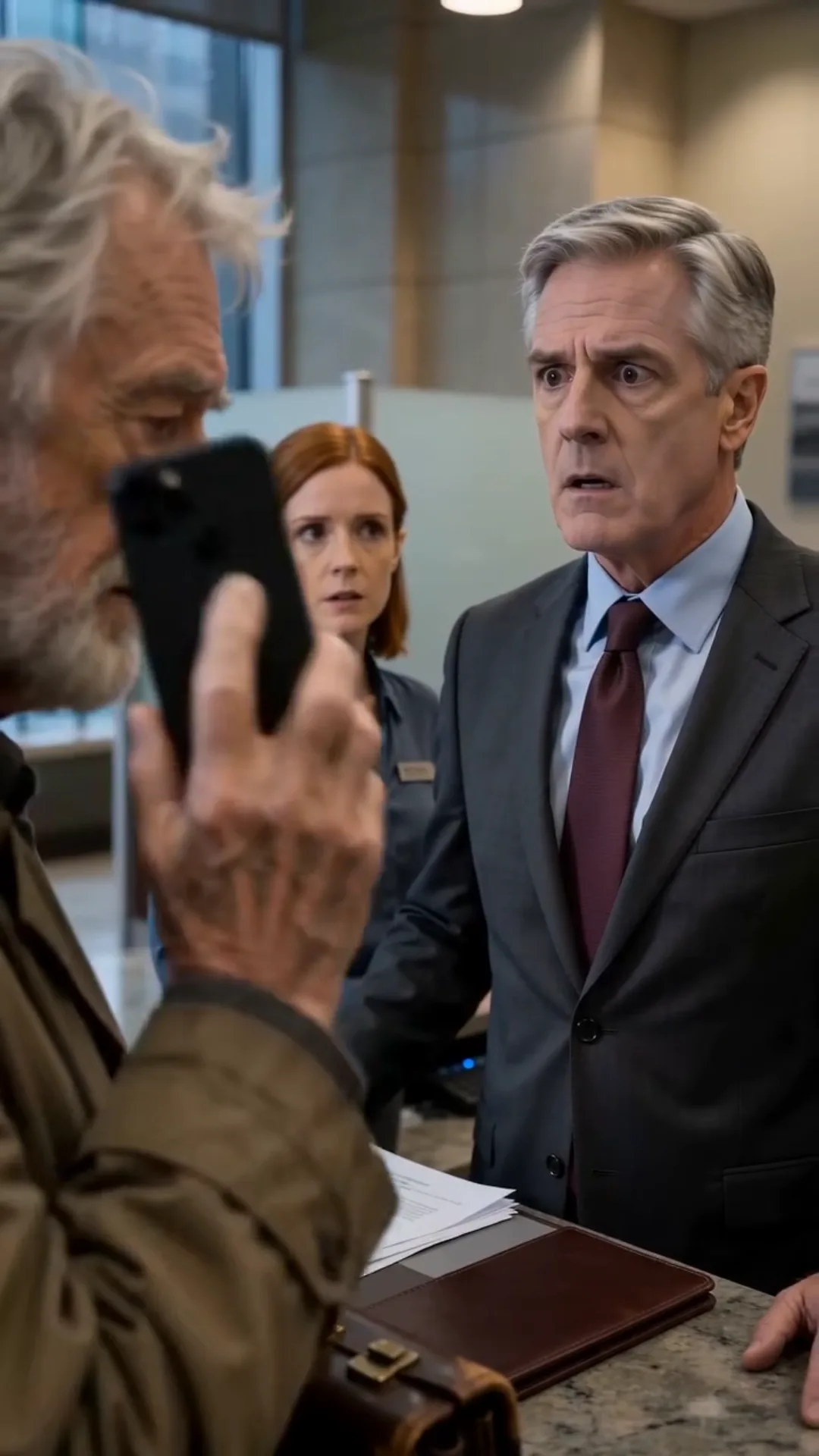 THE OLD MAN AT THE BANK COUNTER
