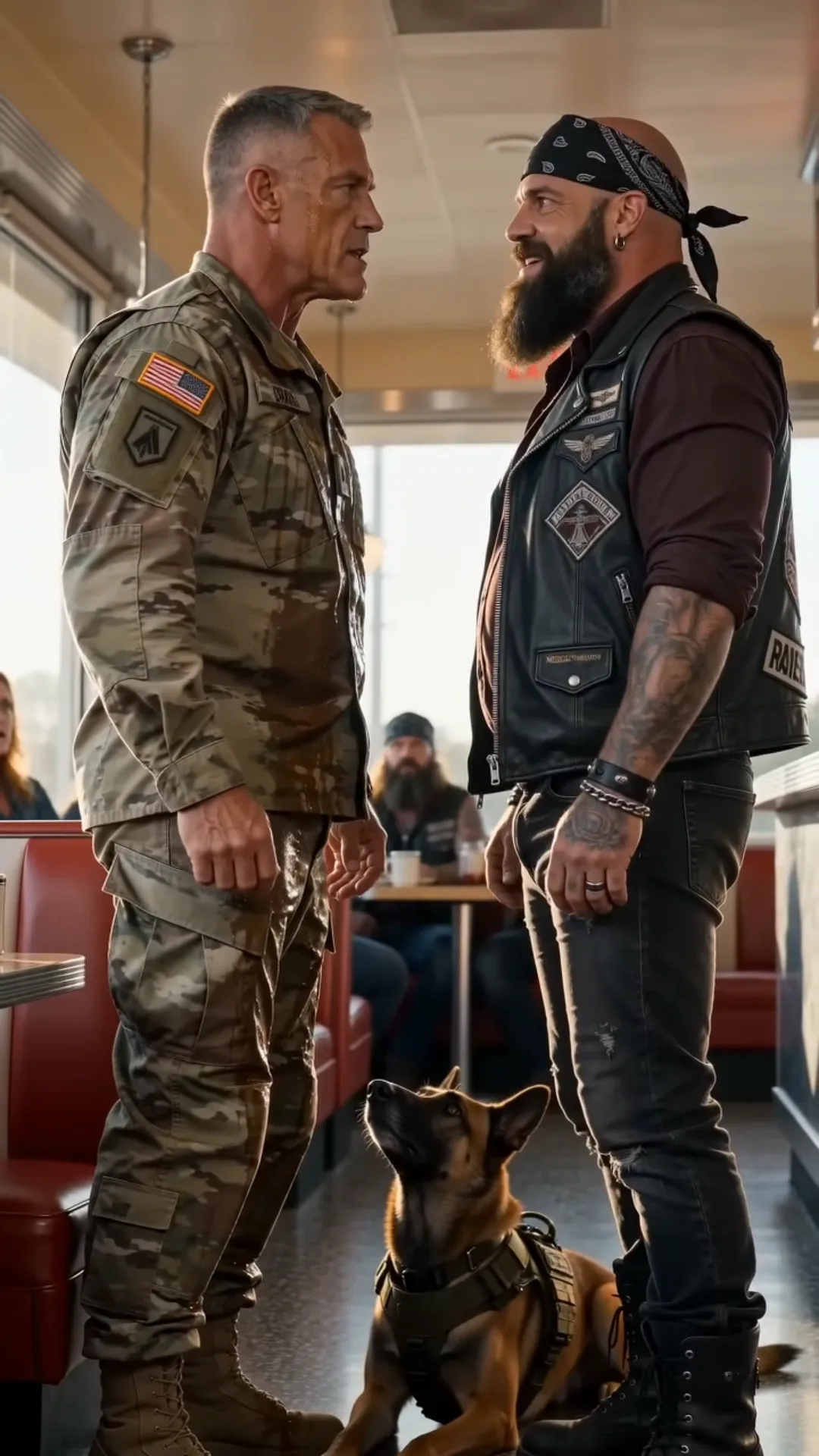 THE BIKER WHO POURED COFFEE ON A VETERAN
