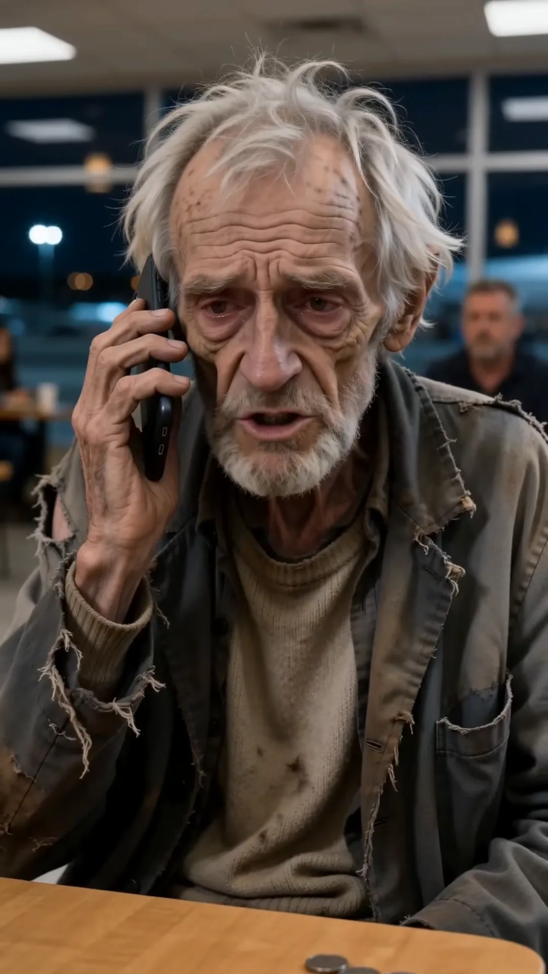 SHE FED A HOMELESS-LOOKING OLD MAN AT THE AIRPORT