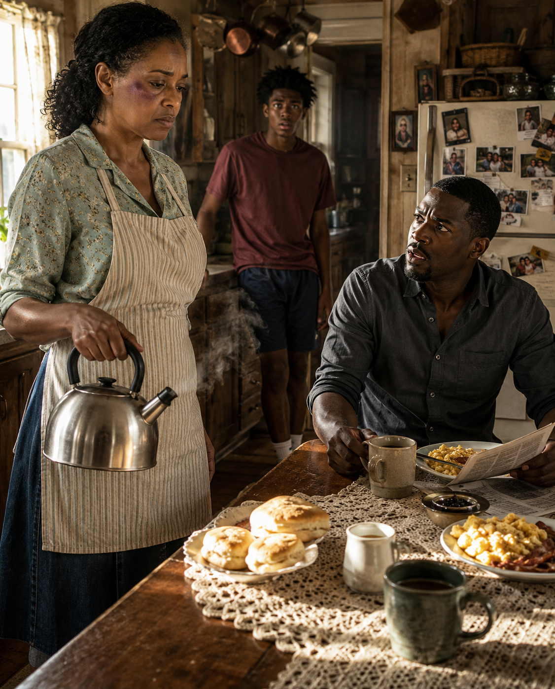 Last night my son h!t me and I didn’t cry. This morning I got out the nice tablecloth, served breakfast like on special occasions, and when he came downstairs smiling he said, “So you finally learned your lesson”… until he saw who was waiting for him at my table