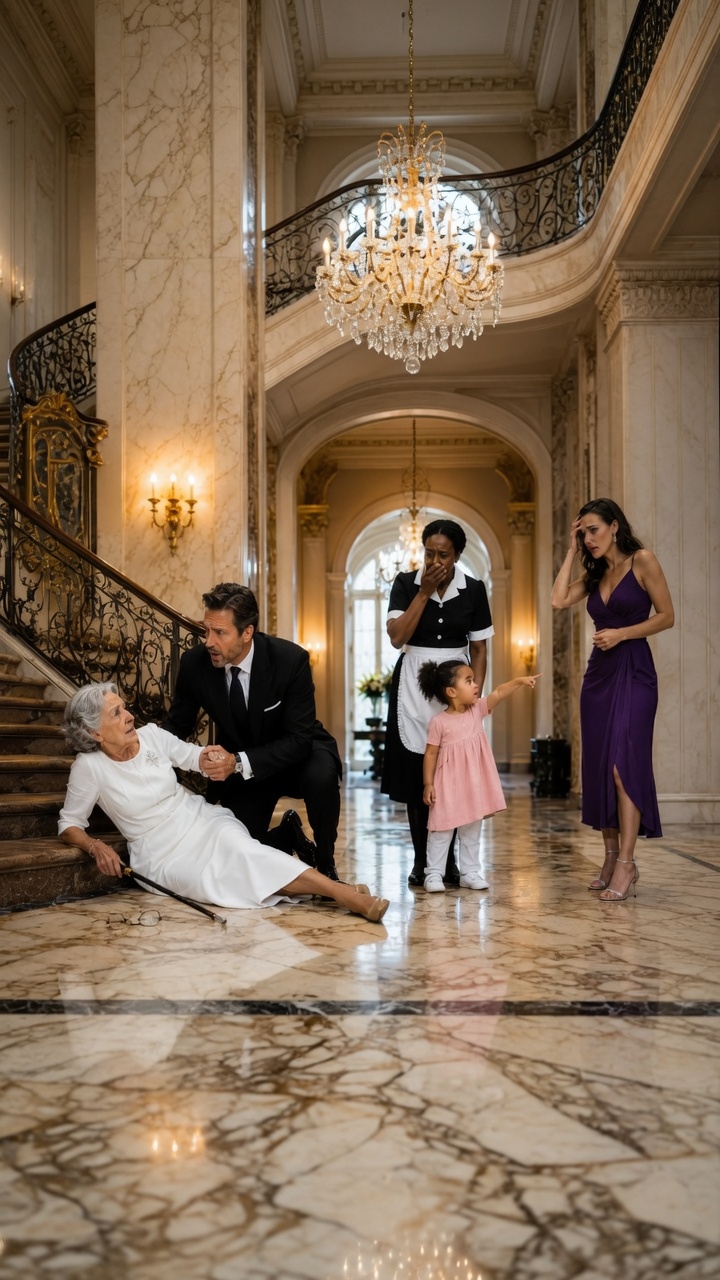Accused of Pushing the Billionaire’s Mother Down the Stairs, the Fiancée Faced Ruin—Until the Maid’s