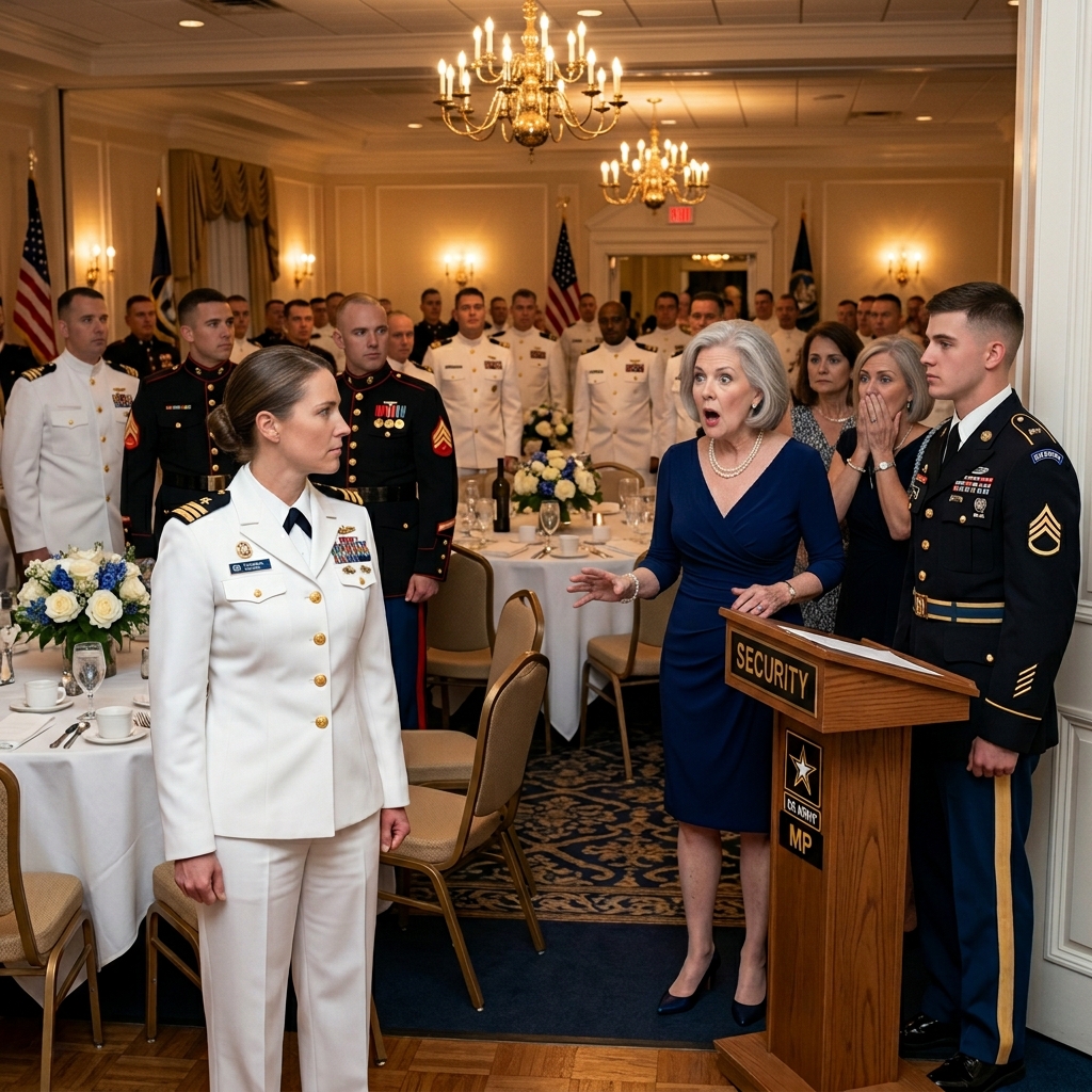 My mother-in-law grabbed an MP at the military ball and demanded I be arrested for impersonating an officer — then he scanned my ID and called the entire room to attention. Her face when every officer stood up is something I'll never forget. Spotlight8