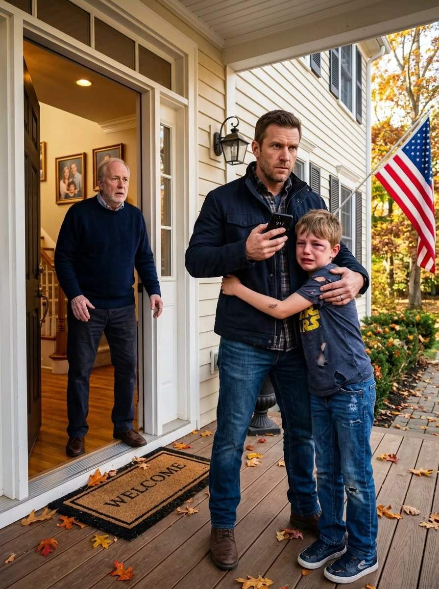 I picked up my son from my father-in-law's house, he wasn't at the door, my father-in-law was, his hands were shaking, and when he blocked the doorway and said, “Before you go inside, let me explain,”018